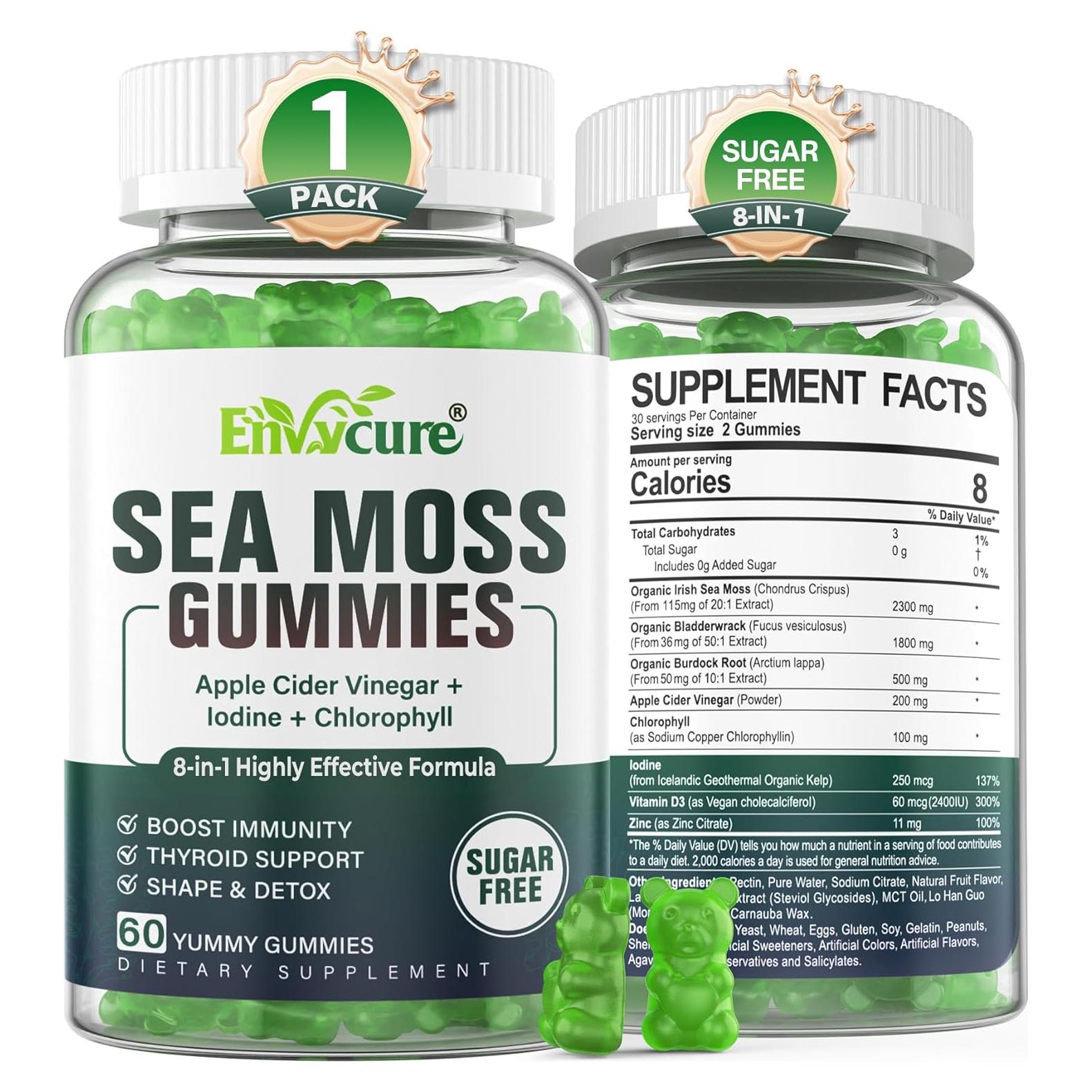 Gominolas de Musgo Marino Sin Azúcar EnvyCure 60 Unidades