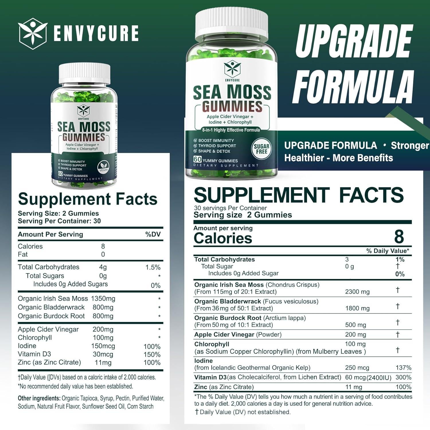 Gominolas de Musgo Marino Sin Azúcar EnvyCure 60 Unidades