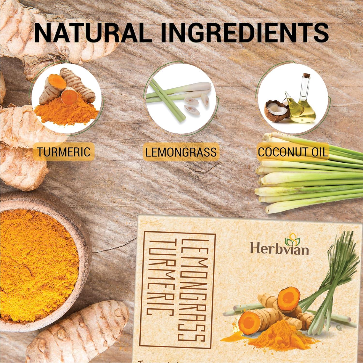 Jabón Natural de Cúrcuma y Hierba Limón Herbvian 100g