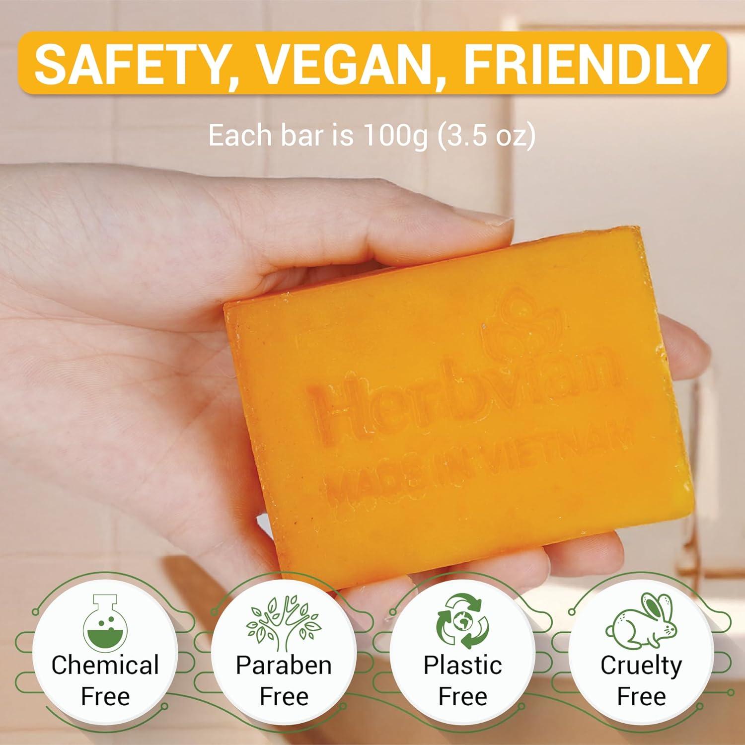 Jabón Natural de Cúrcuma y Hierba Limón Herbvian 100g