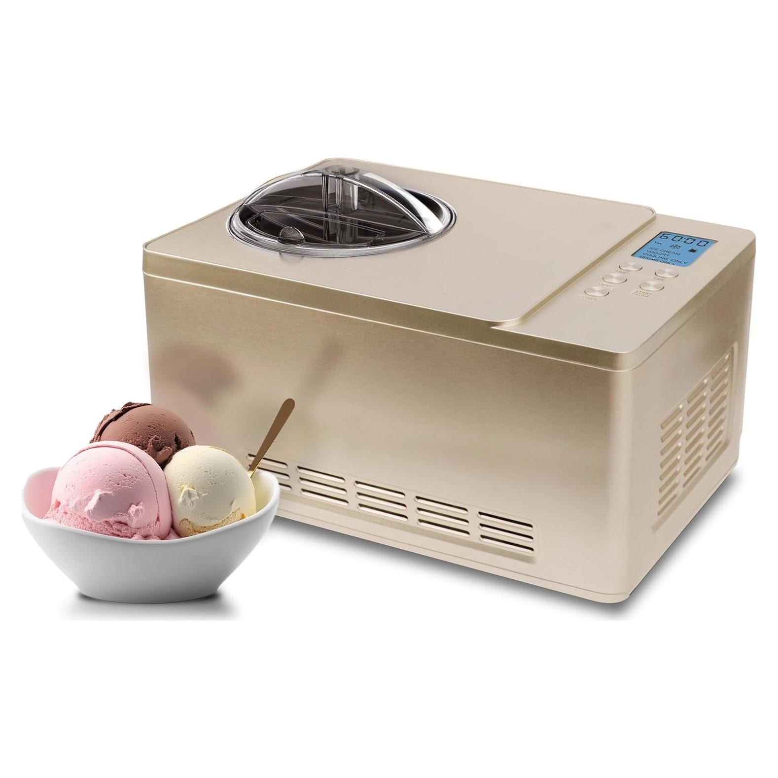 Máquina de Helados Whynter ICM-220CGY 2 Qt. Acero Inoxidable