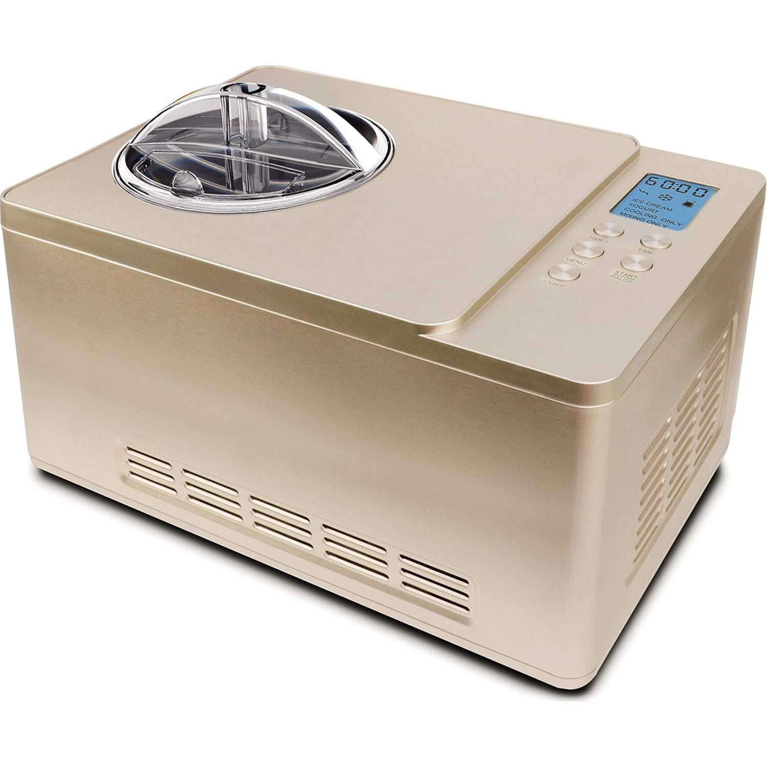 Máquina de Helados Whynter ICM-220CGY 2 Qt. Acero Inoxidable