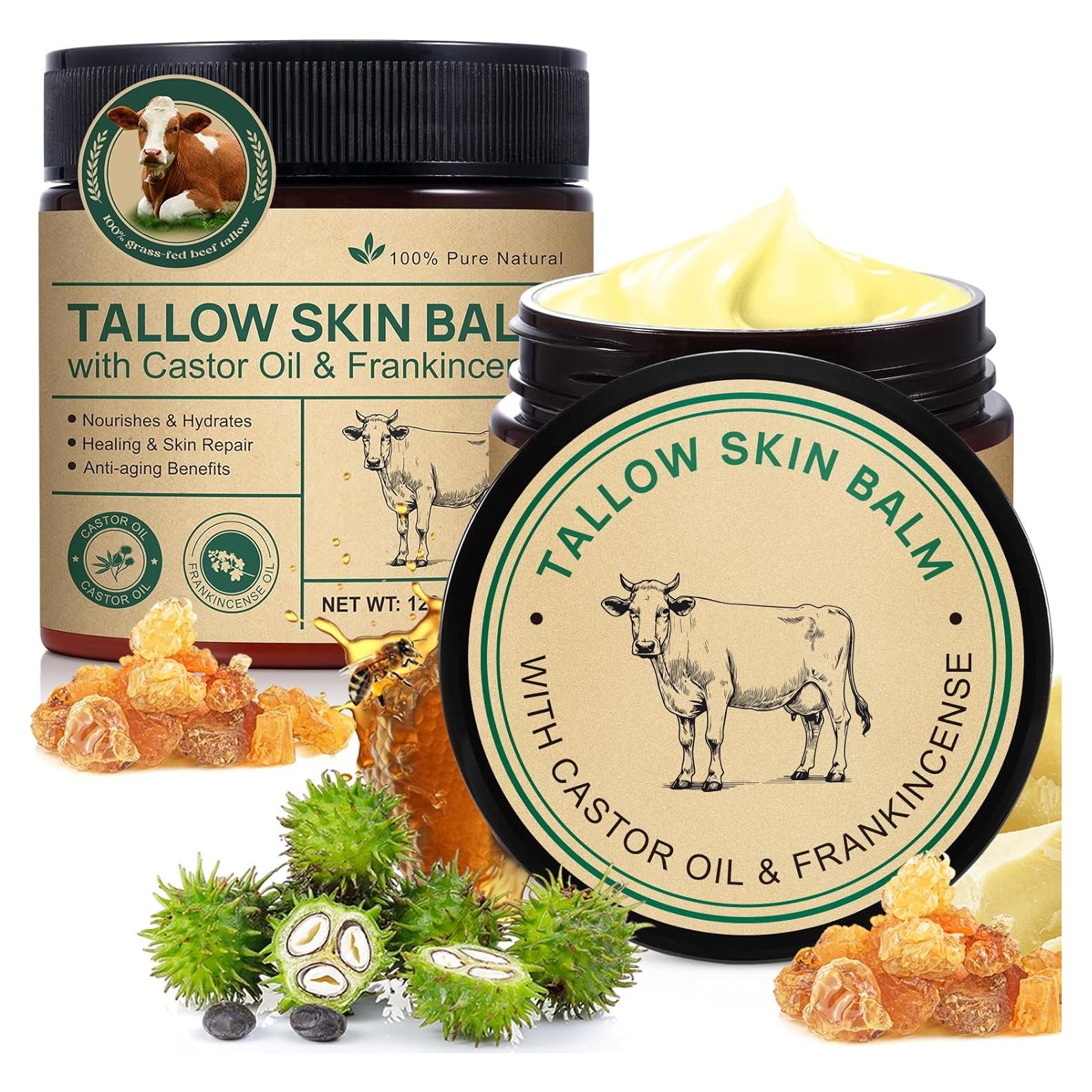 Paquete de 2 bálsamos faciales Shuangjia con sebo de res y aceite de ricino