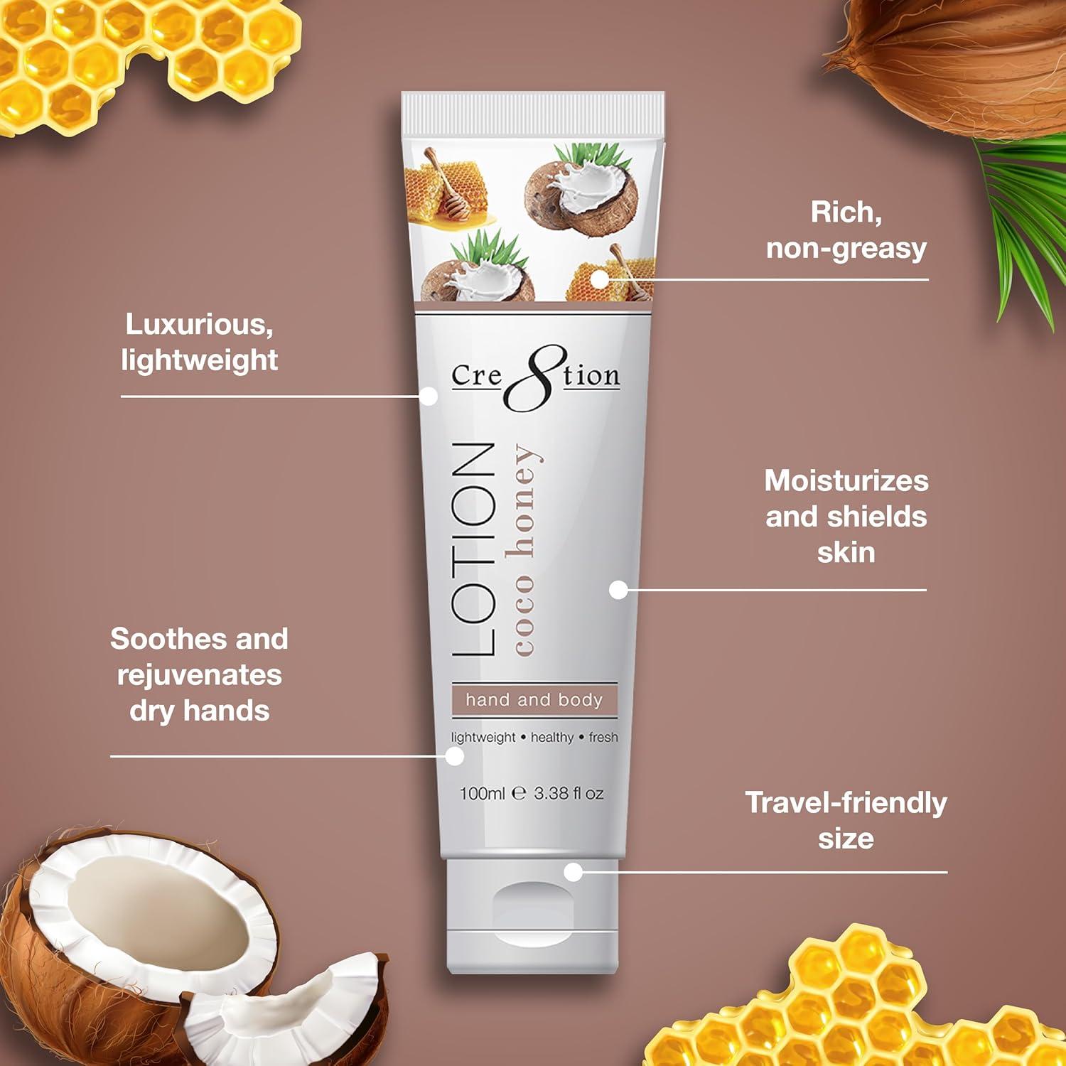 Cre8tion Loción Hidratante de Coco y Miel 97.6 ml