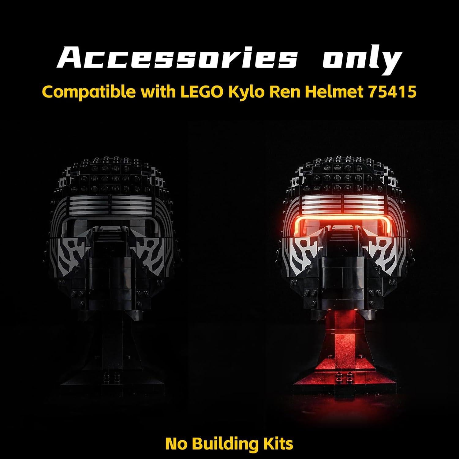 Luz LED BrickBling para Casco Lego Kylo Ren 75415 - Iluminación Creativa