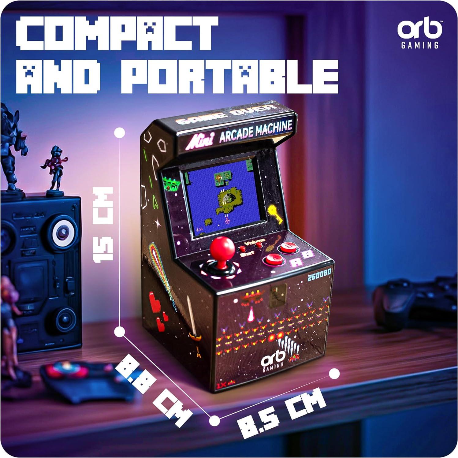 Mini Máquina de Arcade Orb 240 Juegos Retro 8-Bit Pantalla 2.5"