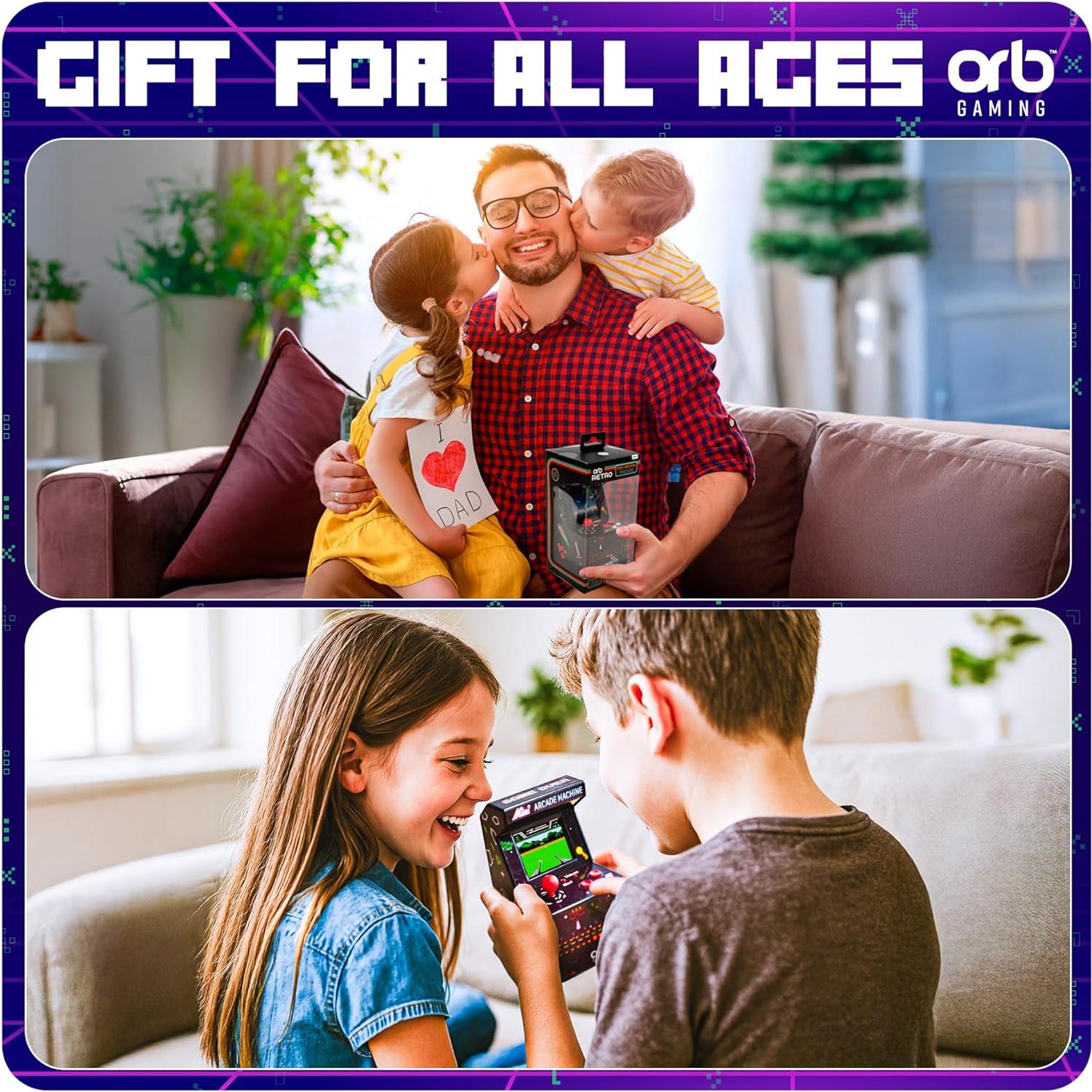 Mini Máquina de Arcade Orb 240 Juegos Retro 8-Bit Pantalla 2.5"