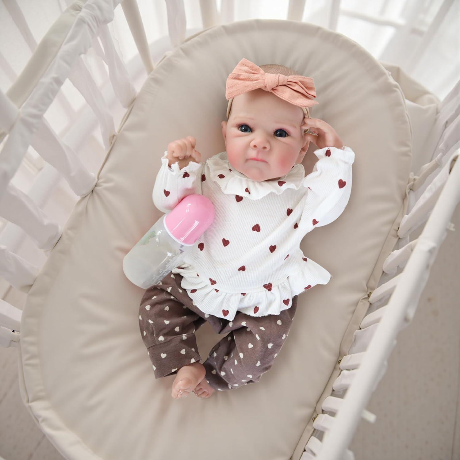 Muñeca Bebé Reborn Realista XSWPL 45.72 cm Marrón