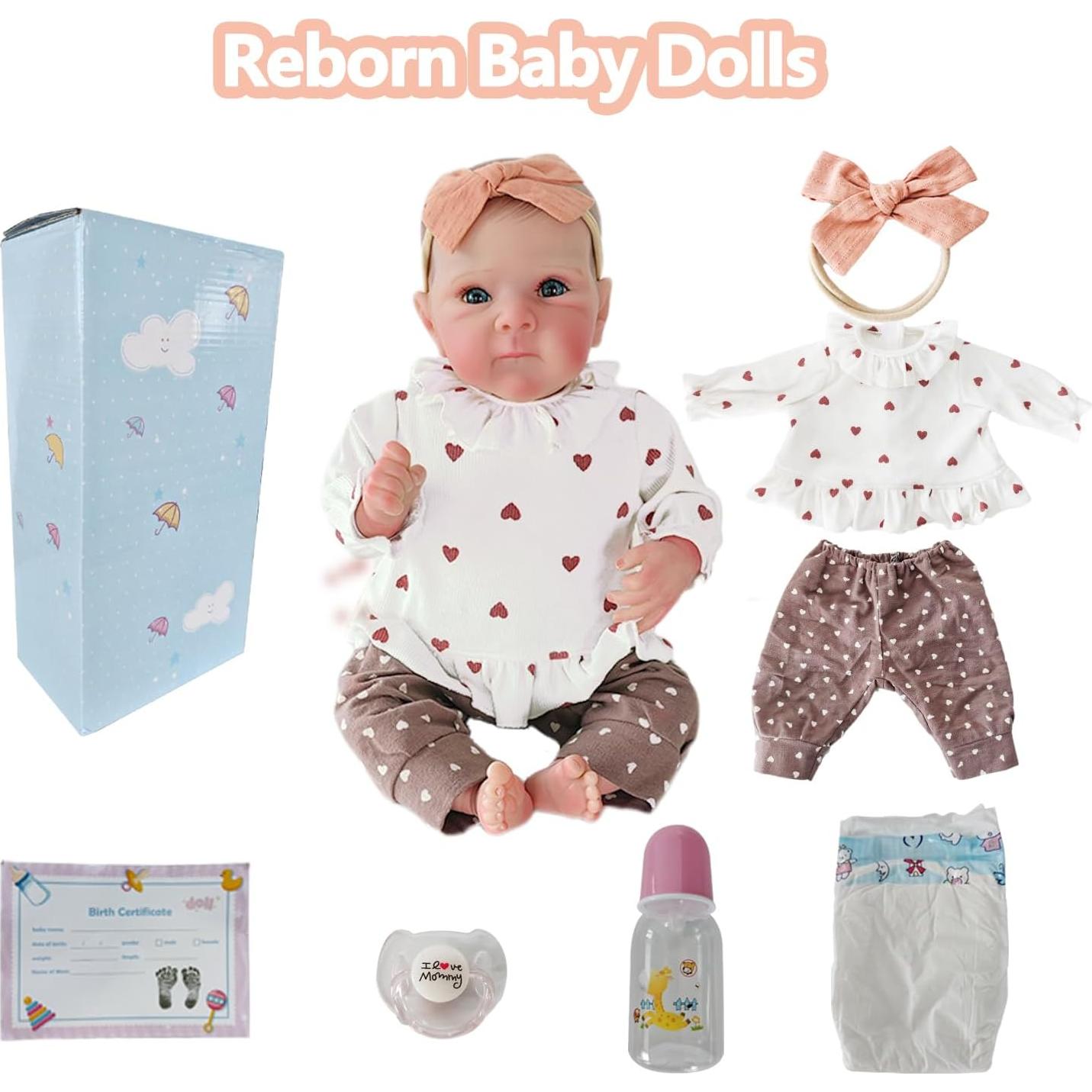 Muñeca Bebé Reborn Realista XSWPL 45.72 cm Marrón