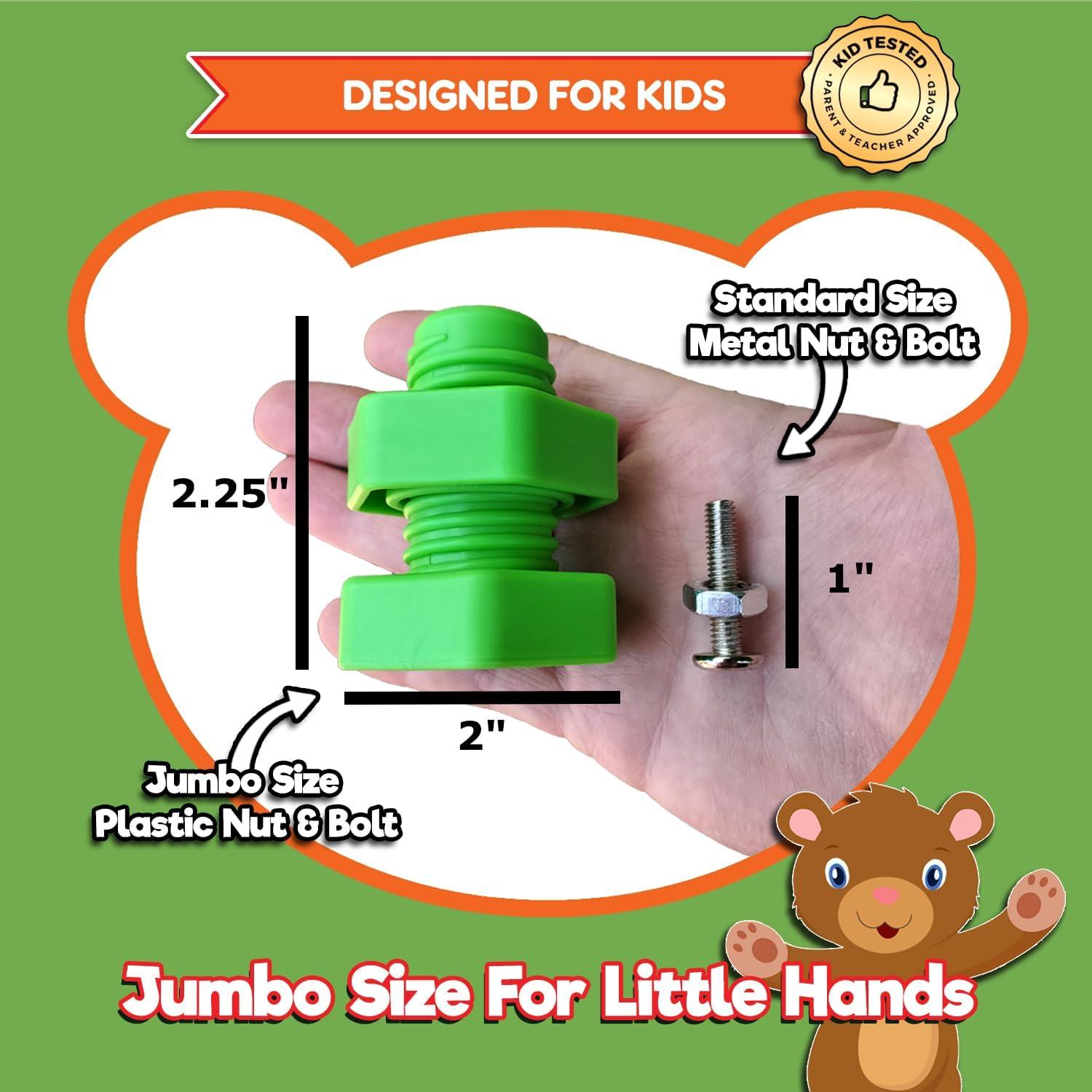 Juego de Tuercas y Tornillos Jumbo Kids Korner - 12 Piezas