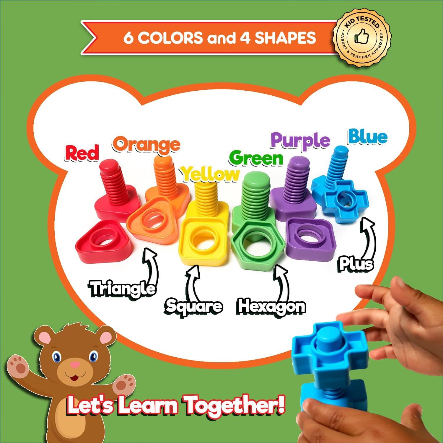 Juego de Tuercas y Tornillos Jumbo Kids Korner - 12 Piezas