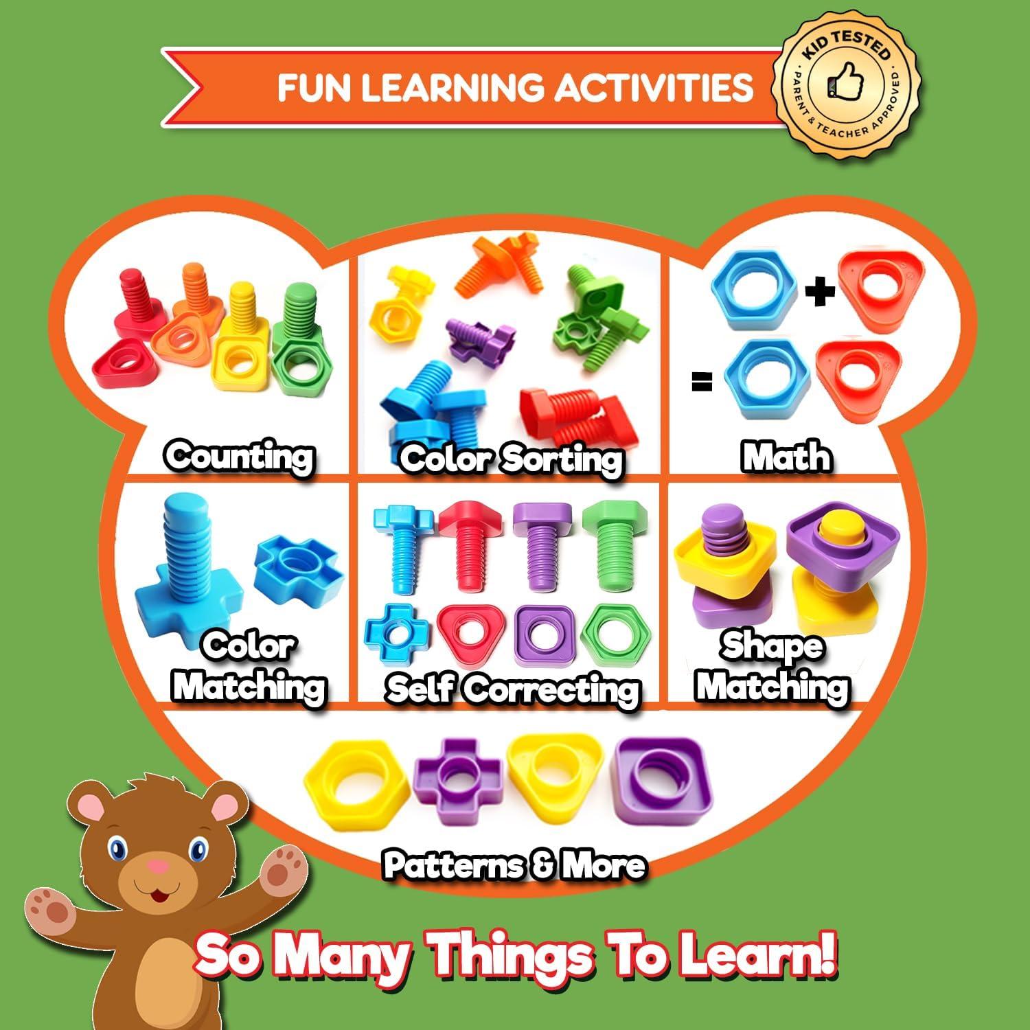 Juego de Tuercas y Tornillos Jumbo Kids Korner - 12 Piezas