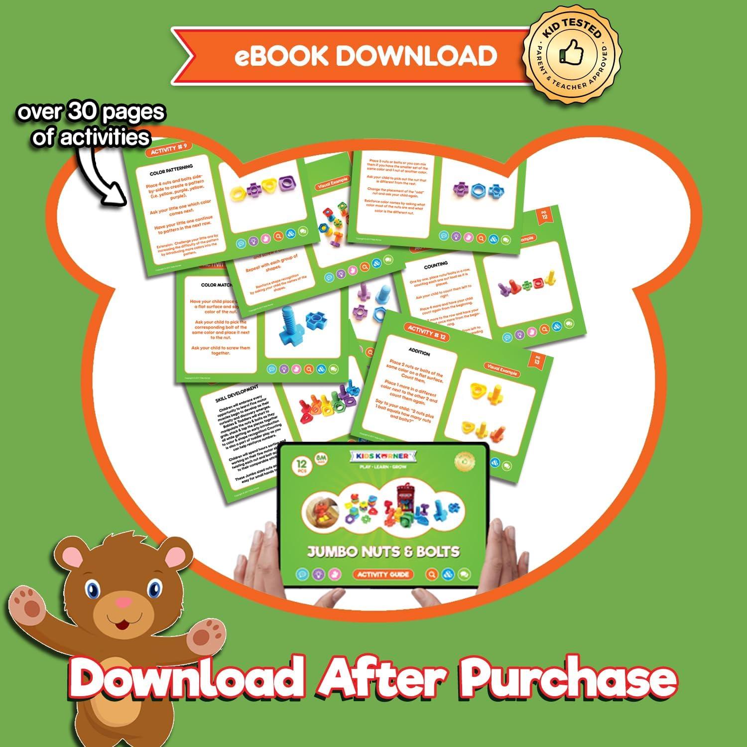 Juego de Tuercas y Tornillos Jumbo Kids Korner - 12 Piezas