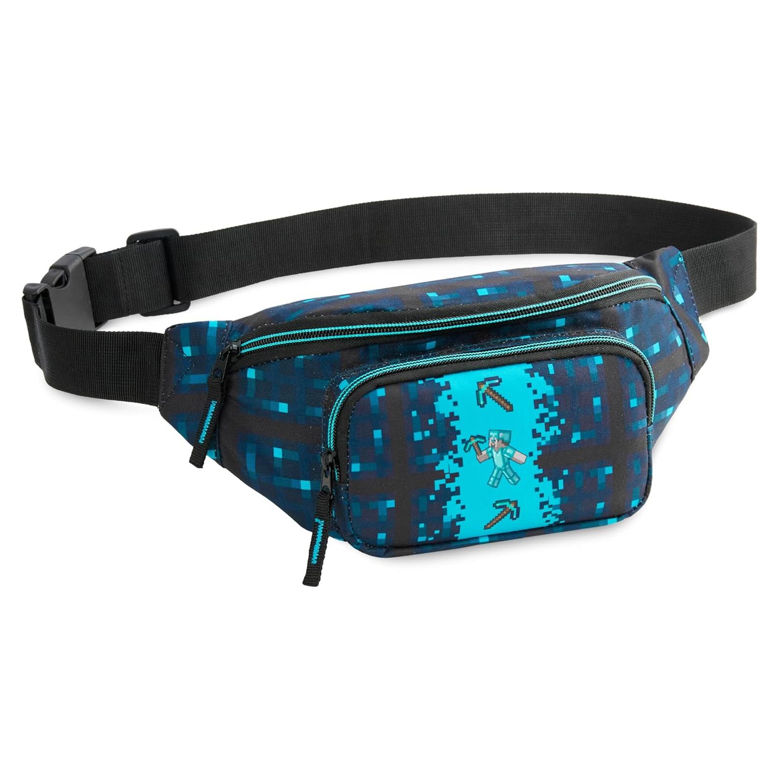 Mochila de Cintura Minecraft para Niños Azul con Correa Ajustable