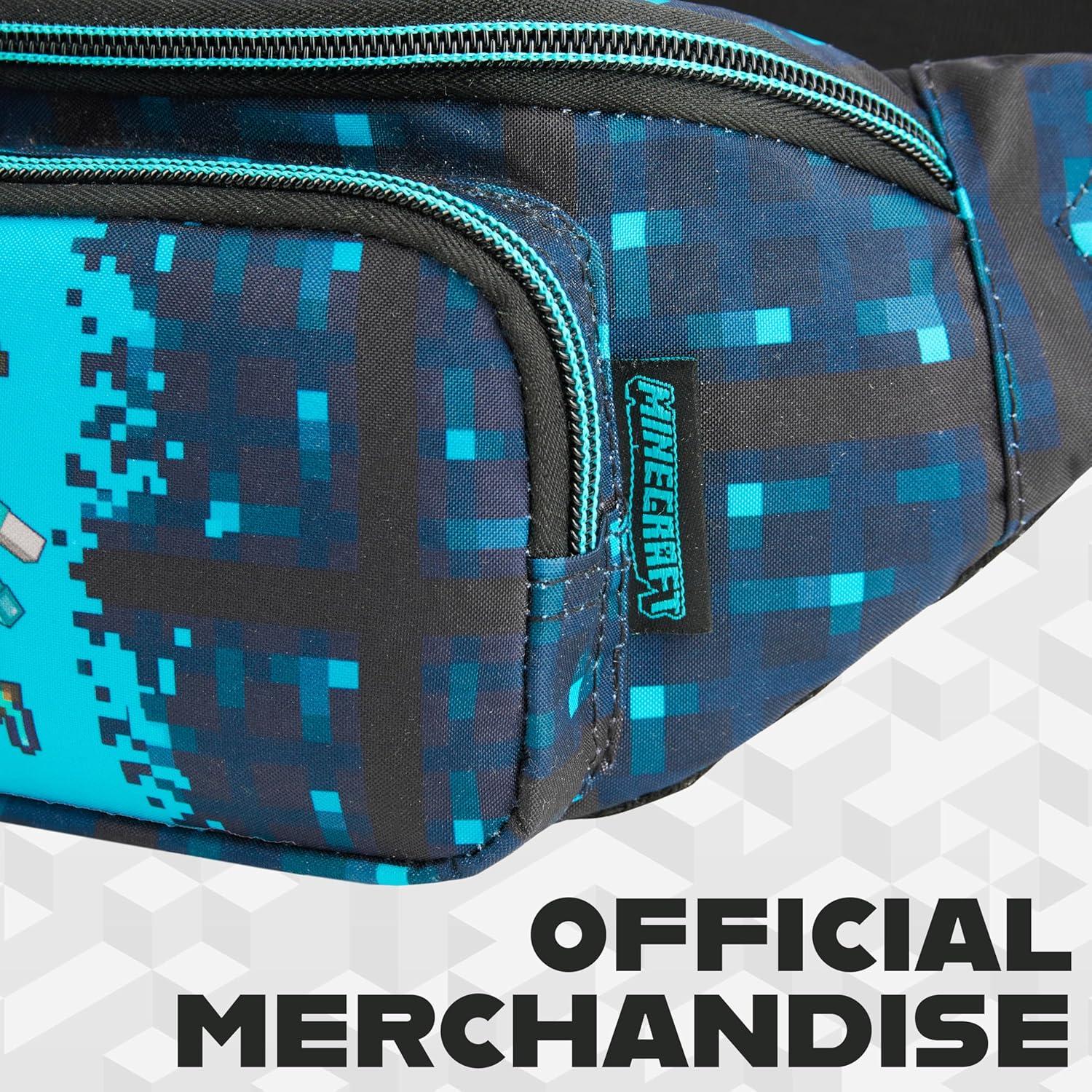 Mochila de Cintura Minecraft para Niños Azul con Correa Ajustable