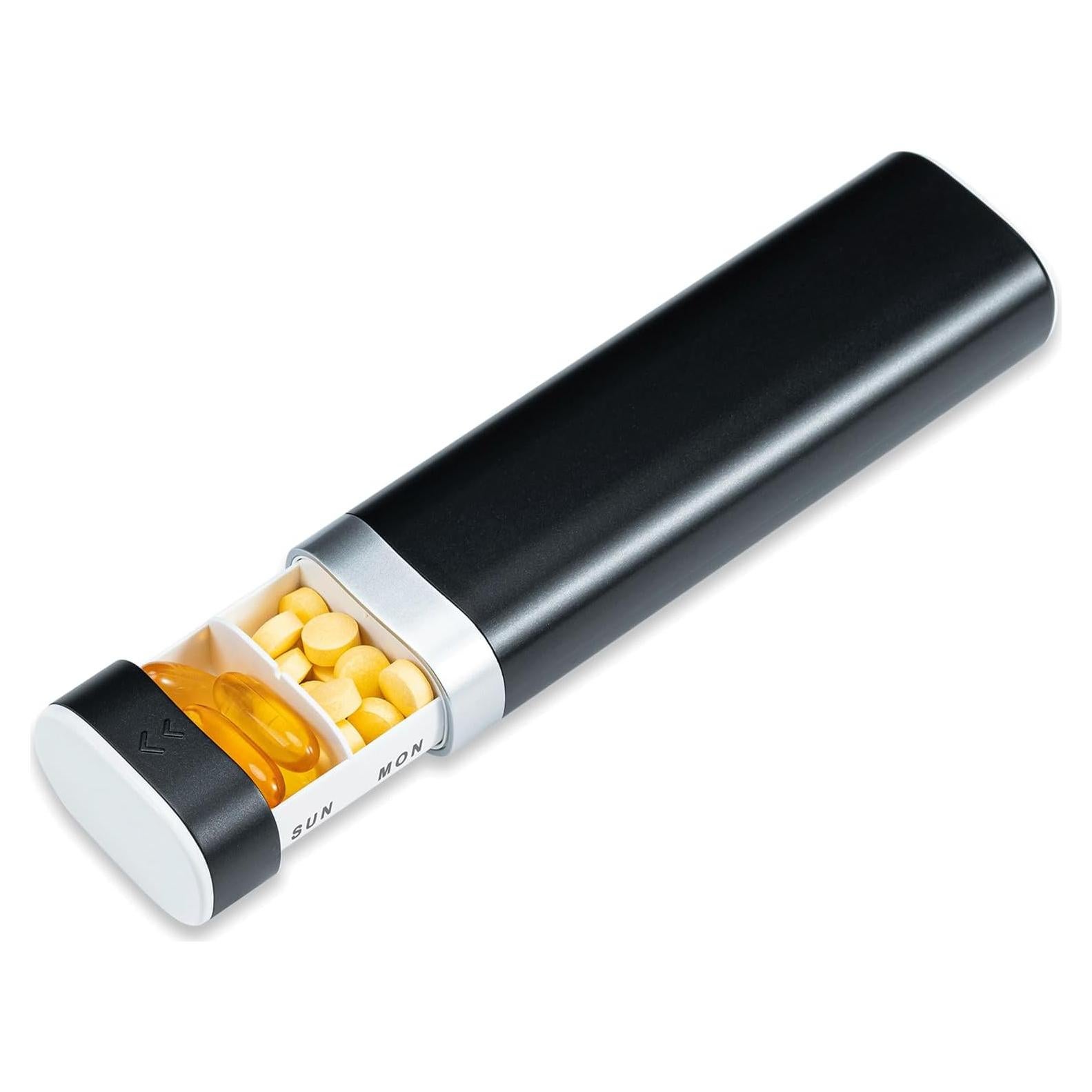 Organizador de Pastillas Semanal Betife 02 - 7 Compartimentos Negro