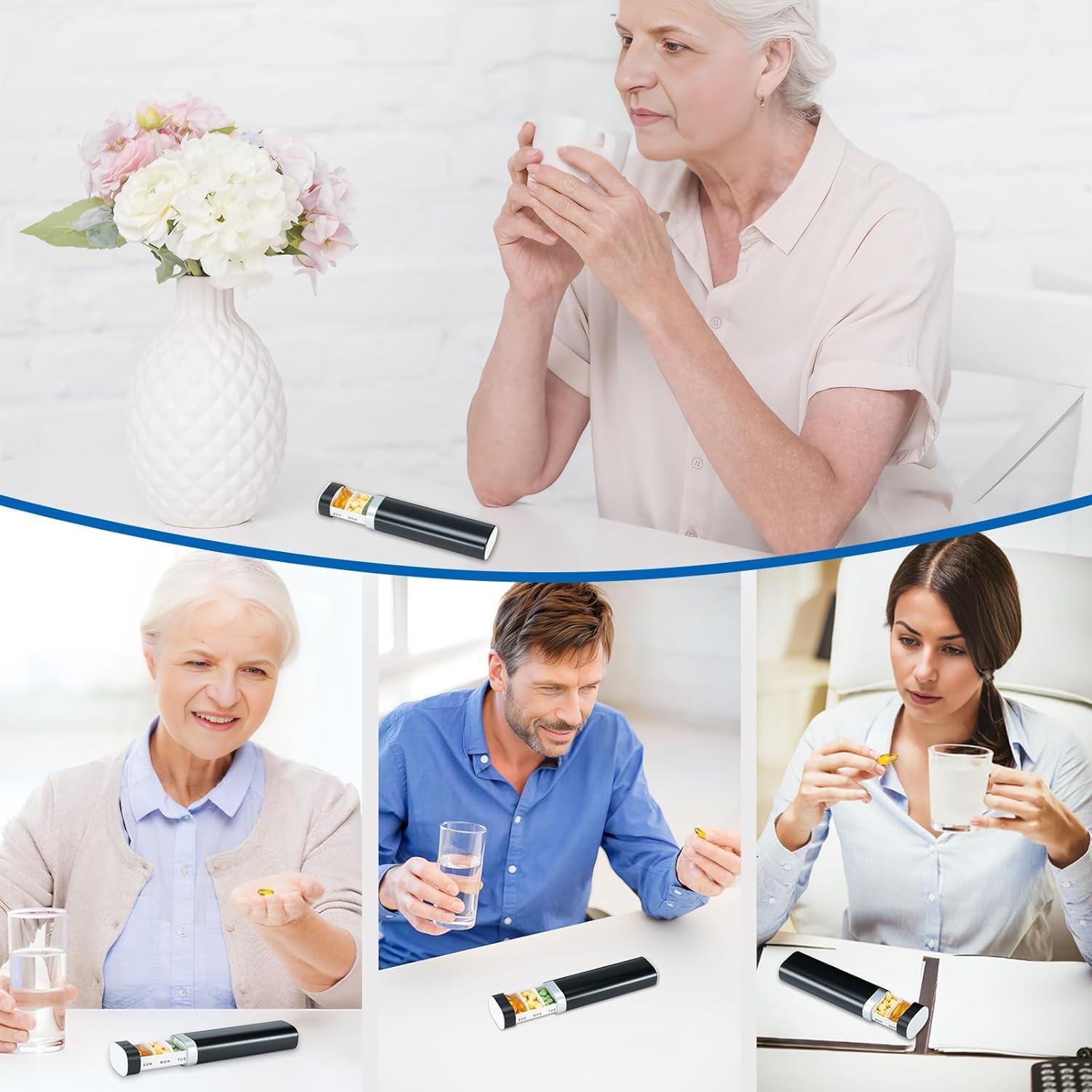 Organizador de Pastillas Semanal Betife 02 - 7 Compartimentos Negro