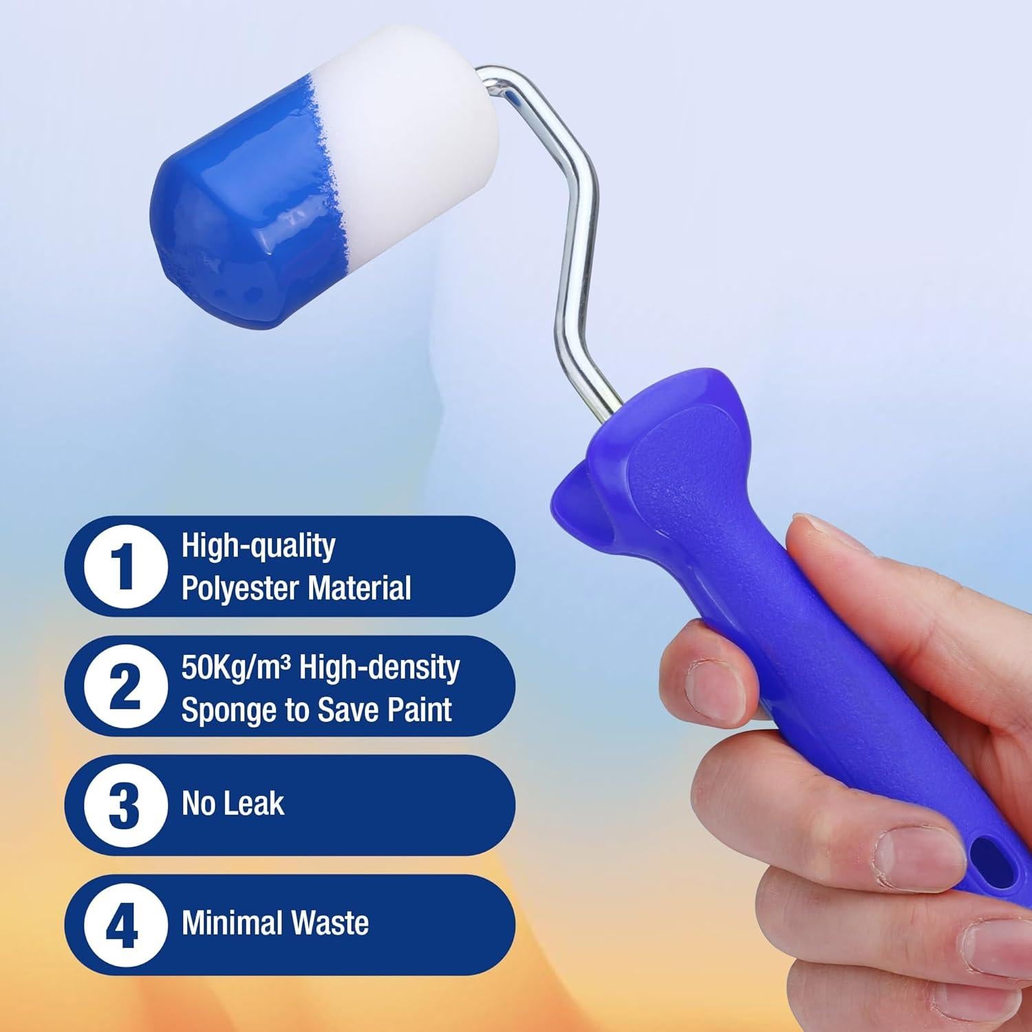 Rodillo de Pintura Mini WORKPRO 2.5" 12-Pack Espuma Alta Densidad