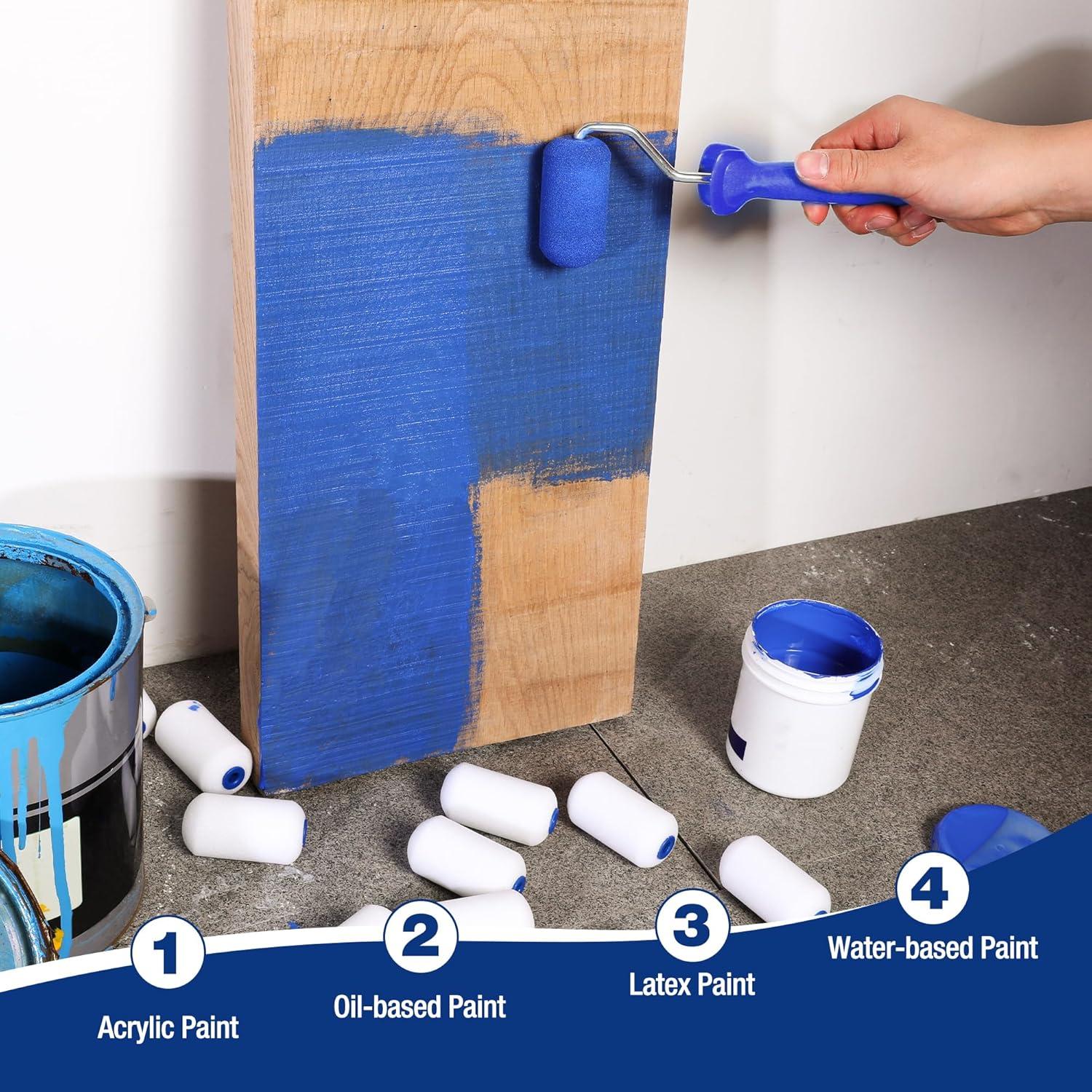 Rodillo de Pintura Mini WORKPRO 2.5" 12-Pack Espuma Alta Densidad