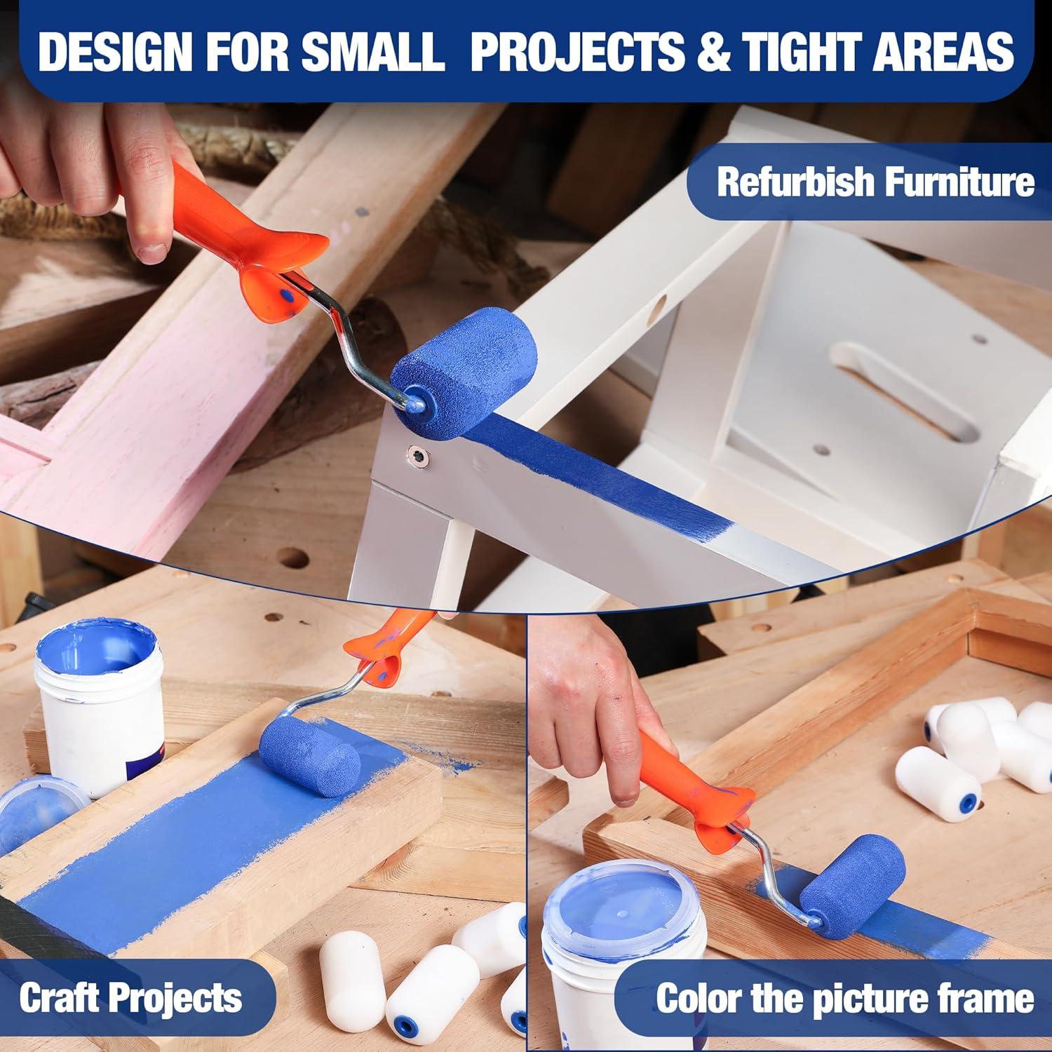 Rodillo de Pintura Mini WORKPRO 2.5" 12-Pack Espuma Alta Densidad