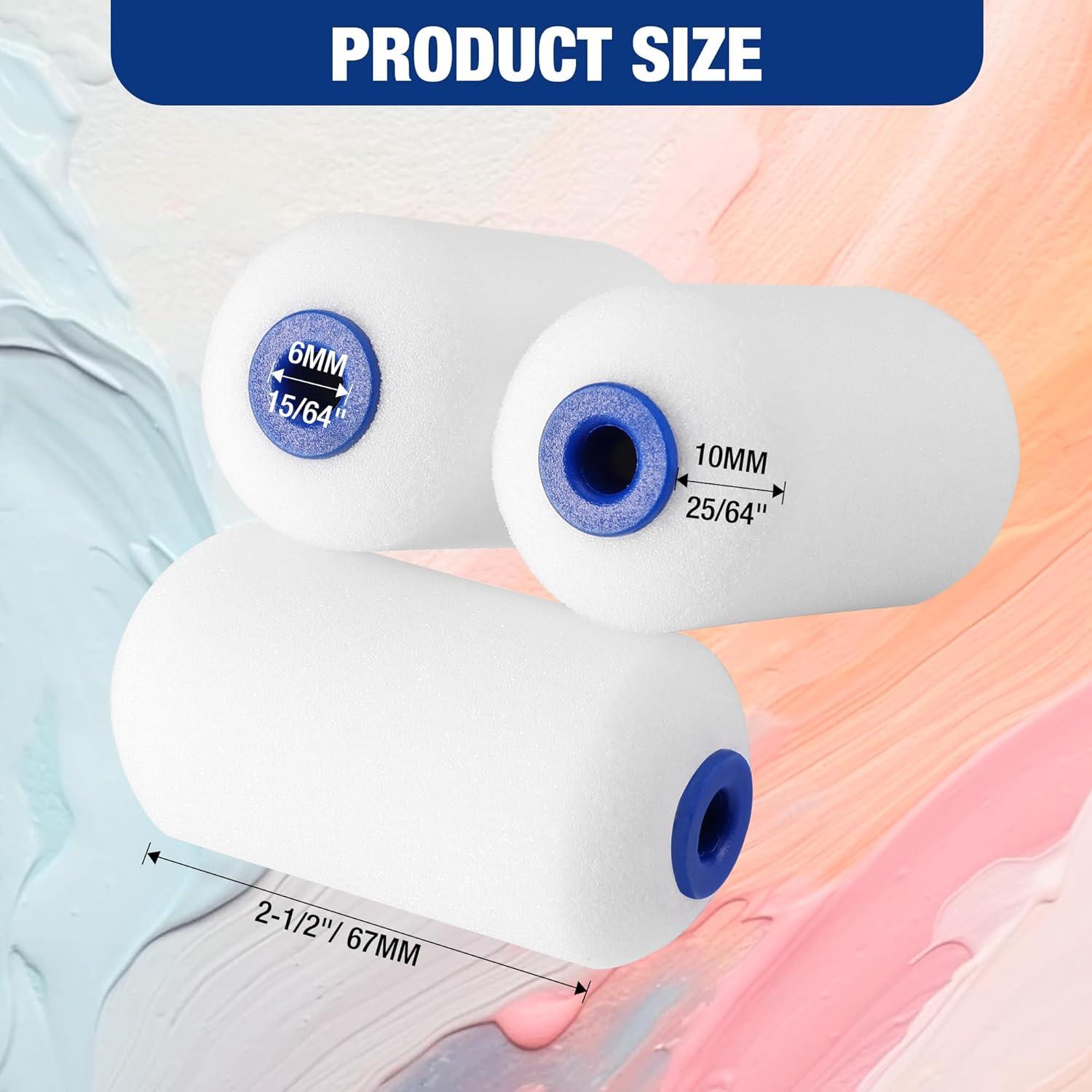 Rodillo de Pintura Mini WORKPRO 2.5" 12-Pack Espuma Alta Densidad