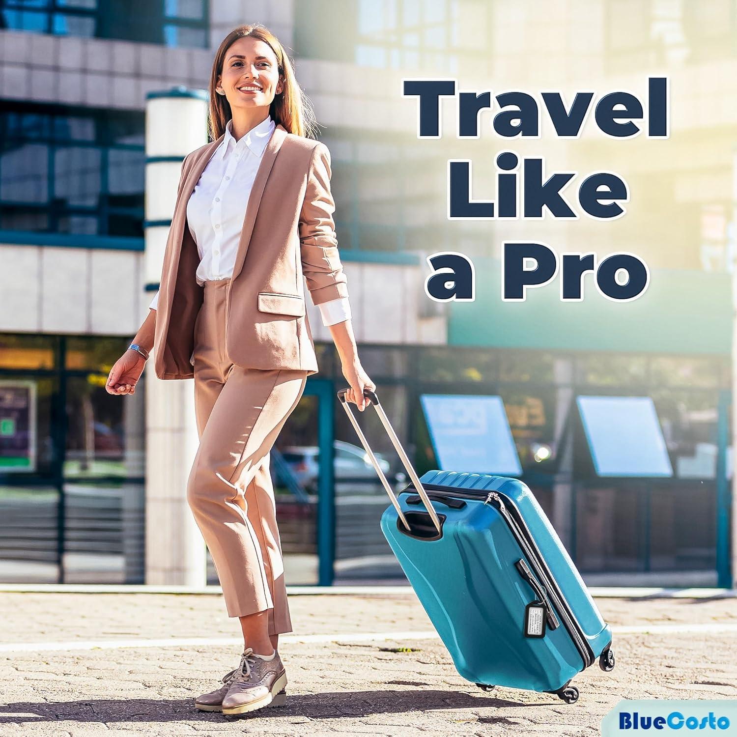 Etiquetas de Equipaje Negras BlueCosto 10 Piezas PVC