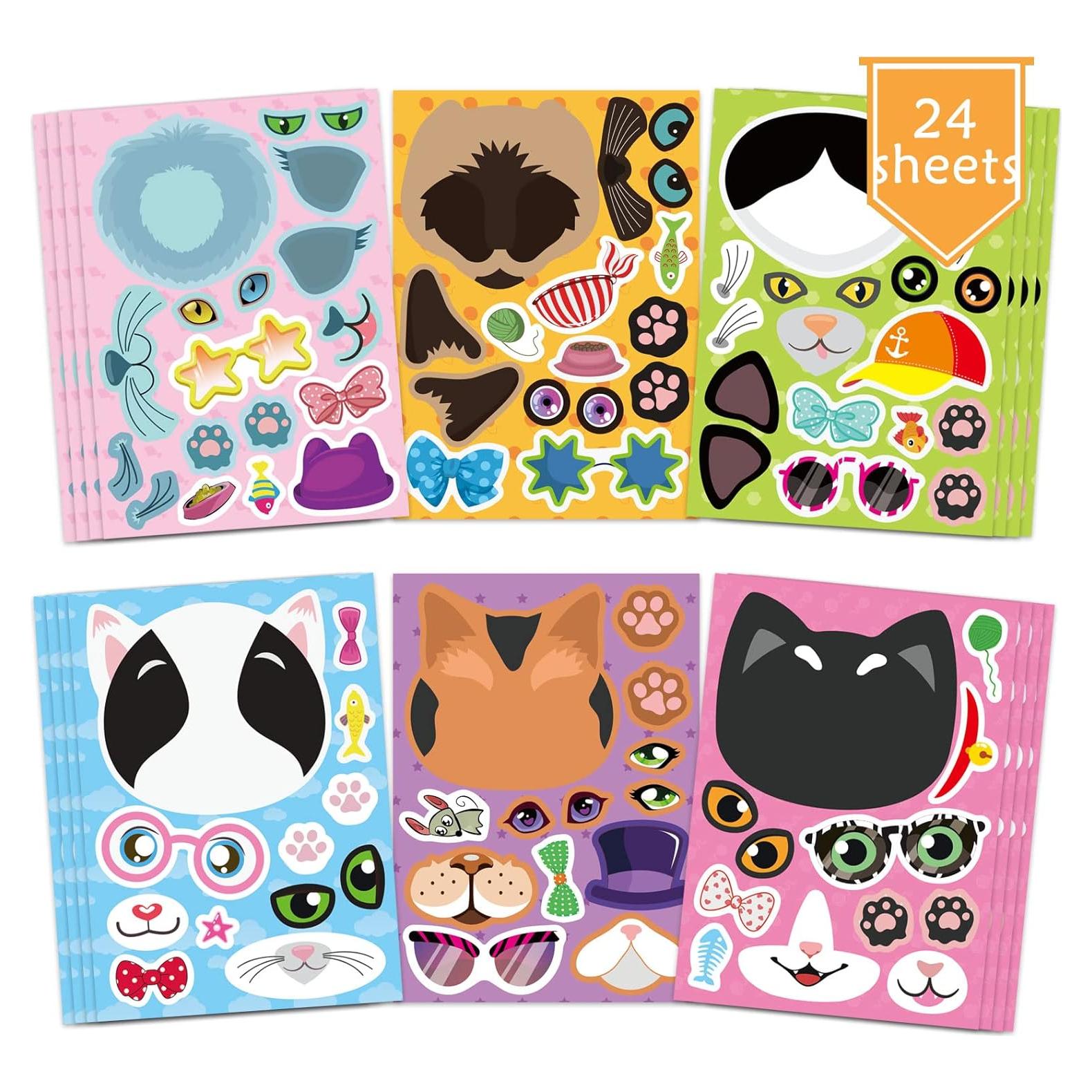 24 Stickers de Gatos DUJAA para Manualidades y Regalos