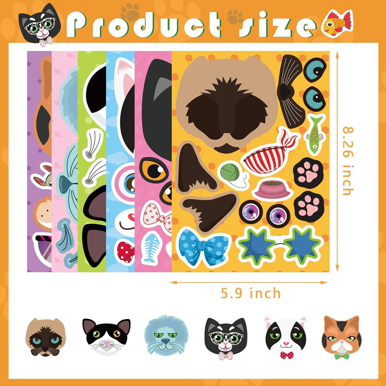24 Stickers de Gatos DUJAA para Manualidades y Regalos