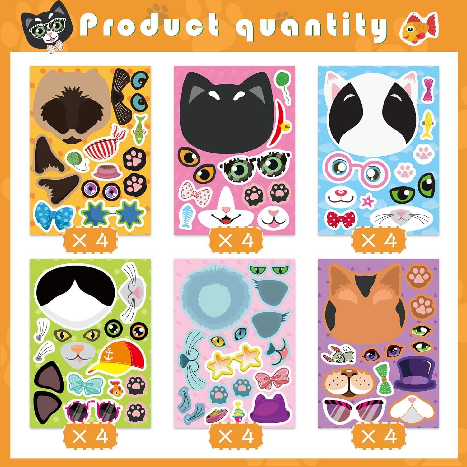 24 Stickers de Gatos DUJAA para Manualidades y Regalos