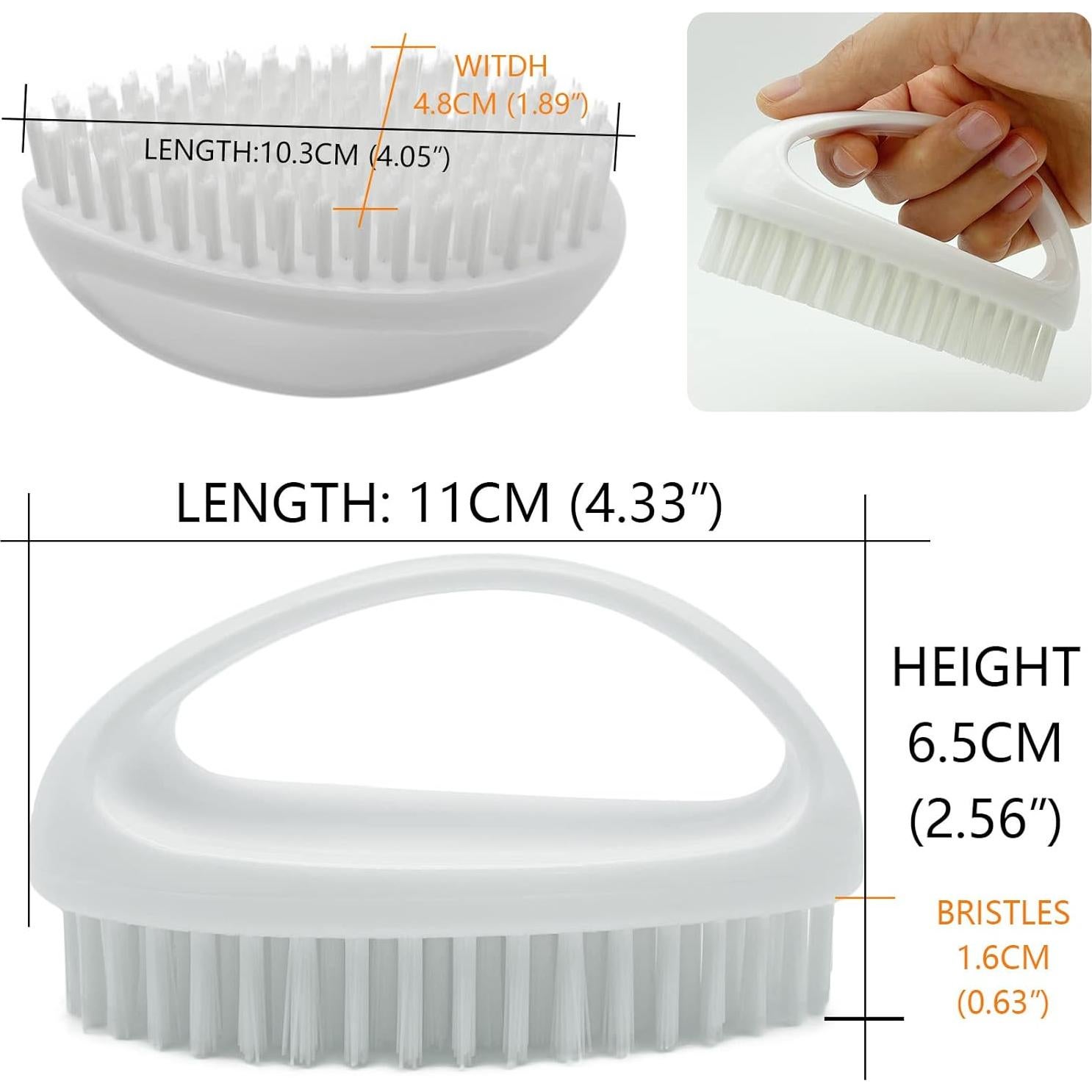 Cepillo de Mano para Uñas GKETN con Cerdas de Nylon Rígidas