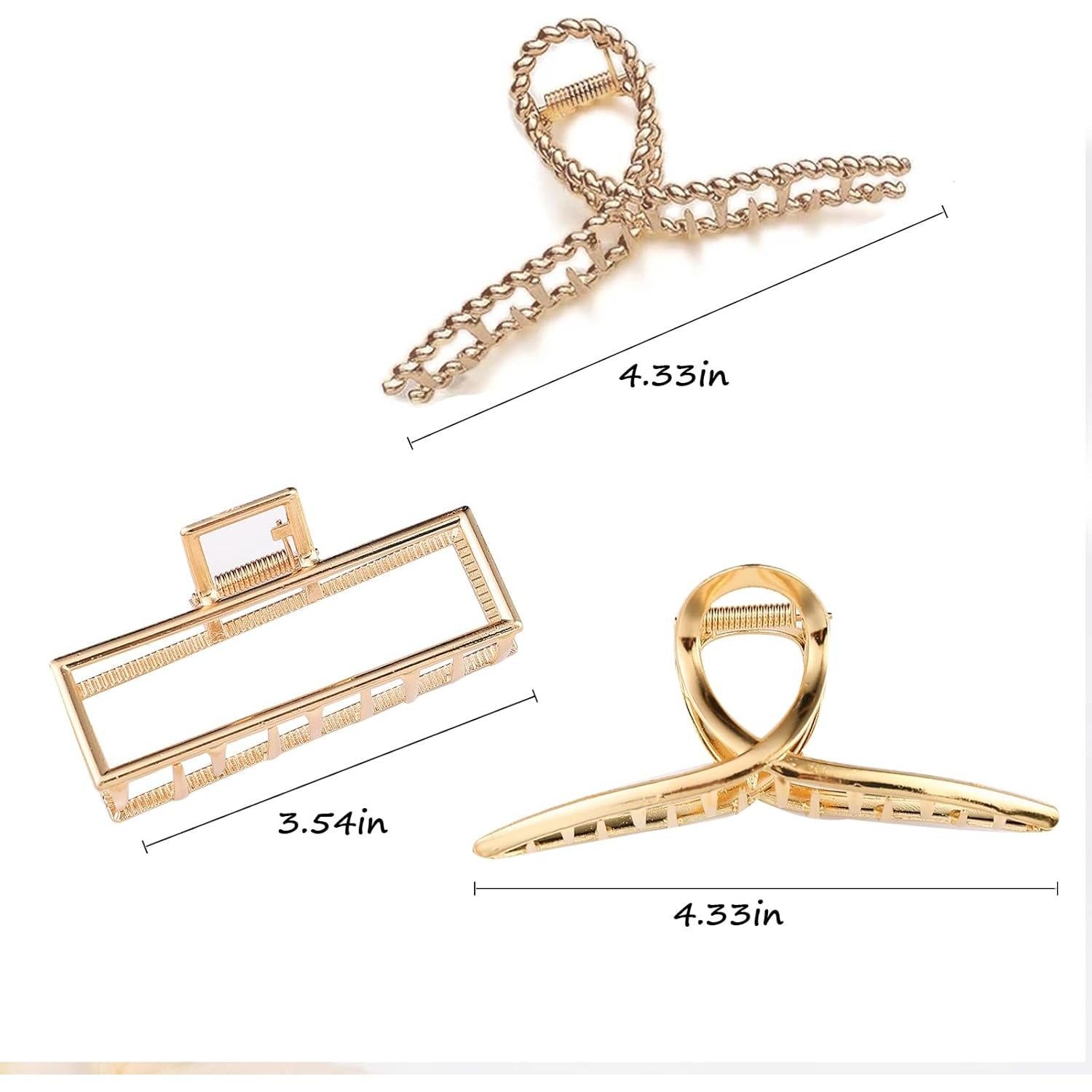 Clips de Garra de Metal Mehayi 3 Piezas para Cabello Grueso