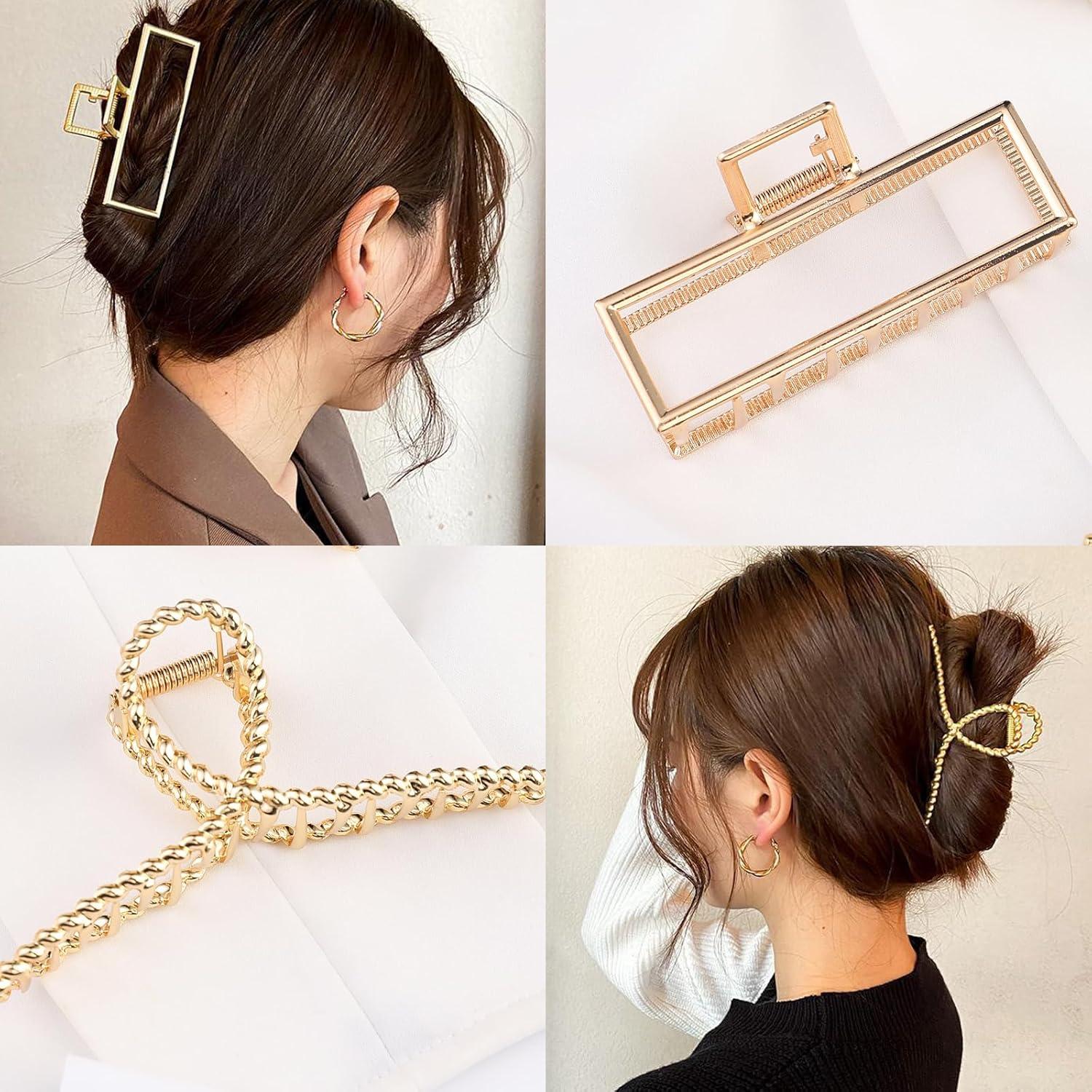 Clips de Garra de Metal Mehayi 3 Piezas para Cabello Grueso