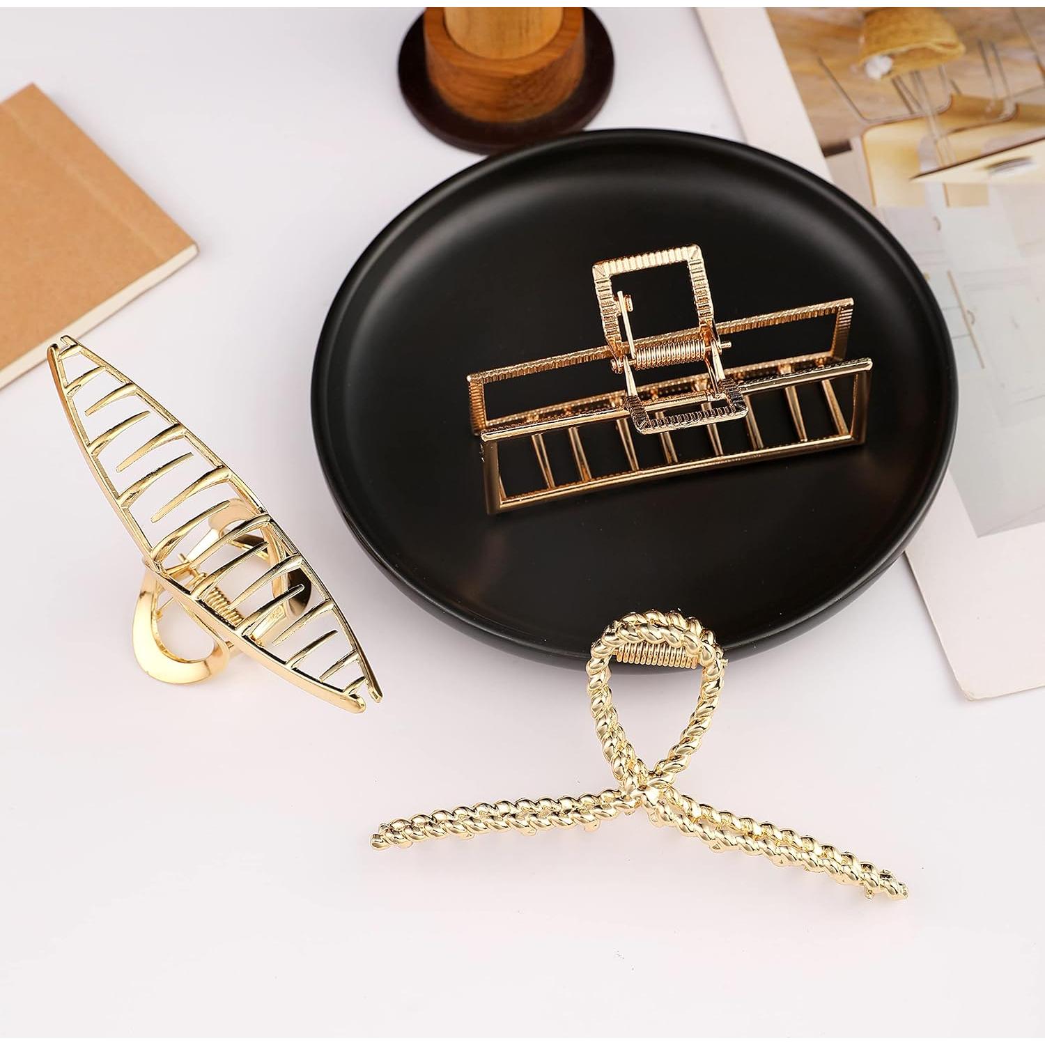 Clips de Garra de Metal Mehayi 3 Piezas para Cabello Grueso