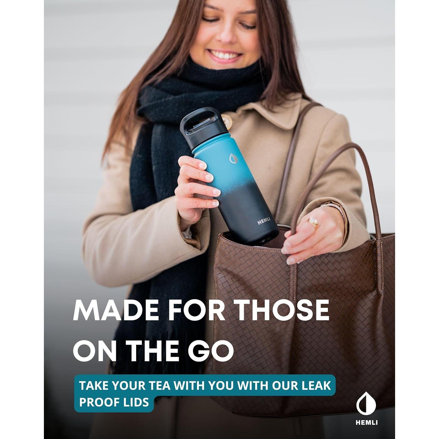 Botella de Té Aislada Hemli 0.5L con Infusor Acero Inoxidable