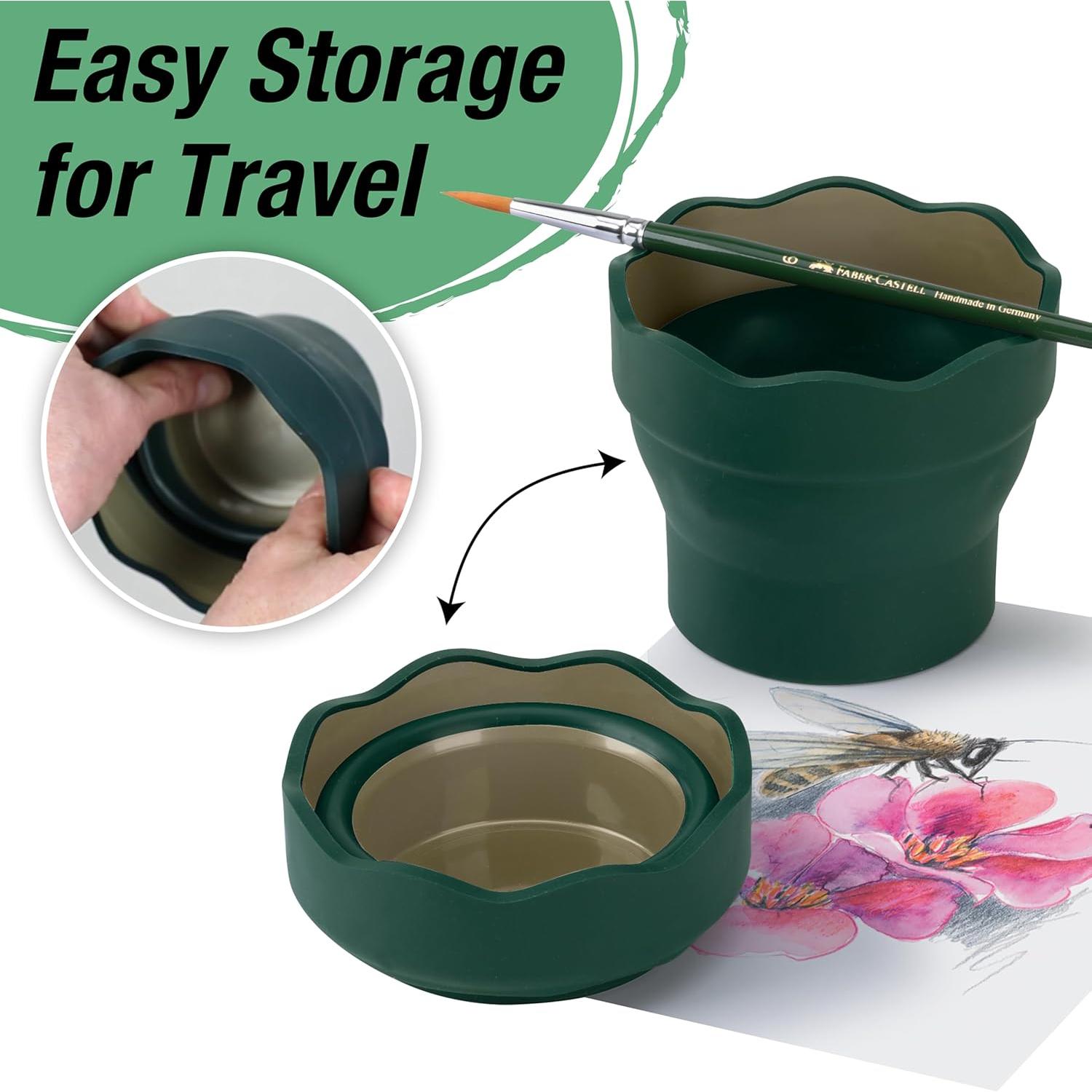 Vaso de Agua Plegable Faber-Castell Clic & Go Verde Oscuro 350ml