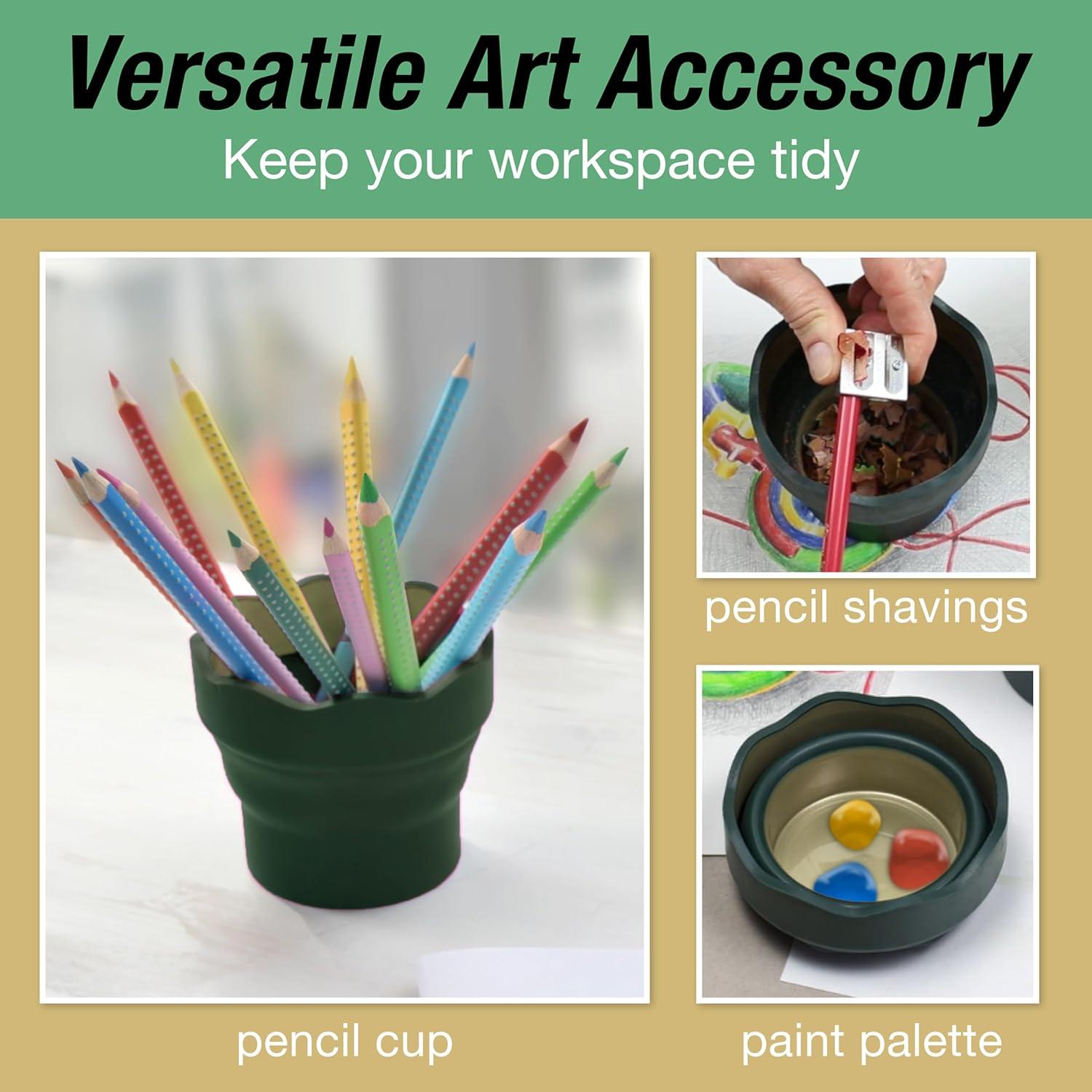 Vaso de Agua Plegable Faber-Castell Clic & Go Verde Oscuro 350ml