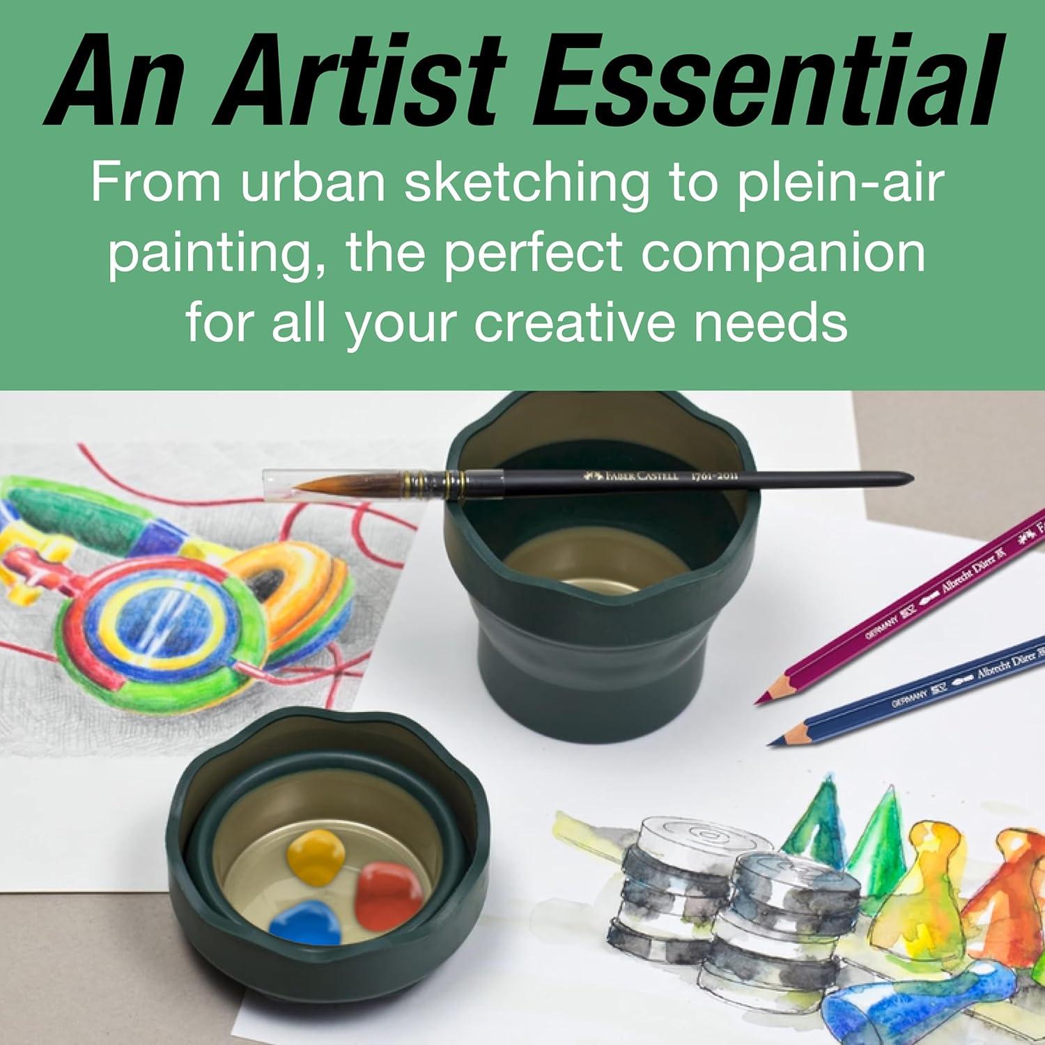 Vaso de Agua Plegable Faber-Castell Clic & Go Verde Oscuro 350ml