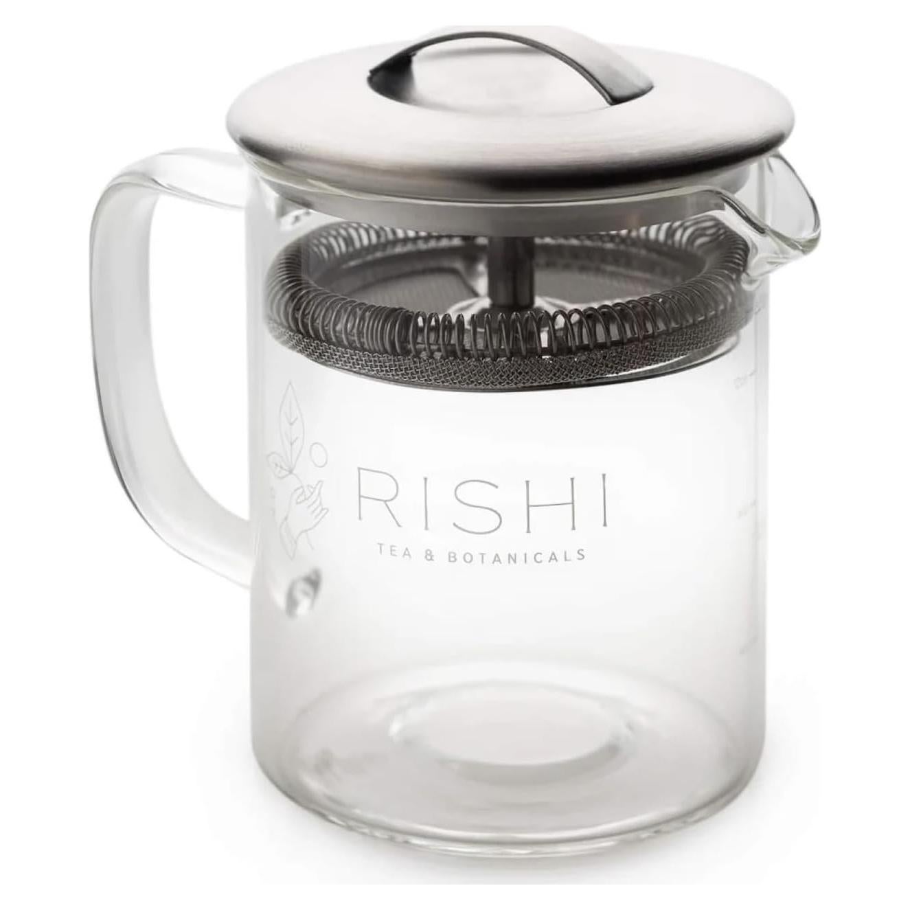 Tetera Rishi Tea Simple Brew 400ml Vidrio Borosilicato con Colador