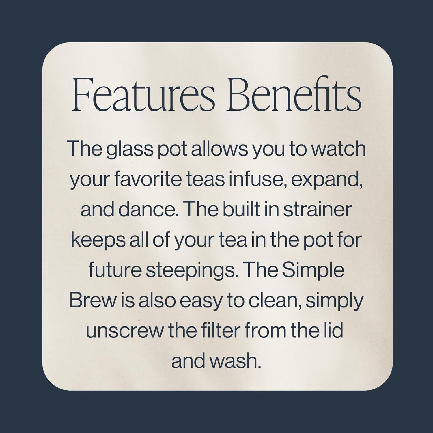 Tetera Rishi Tea Simple Brew 400ml Vidrio Borosilicato con Colador