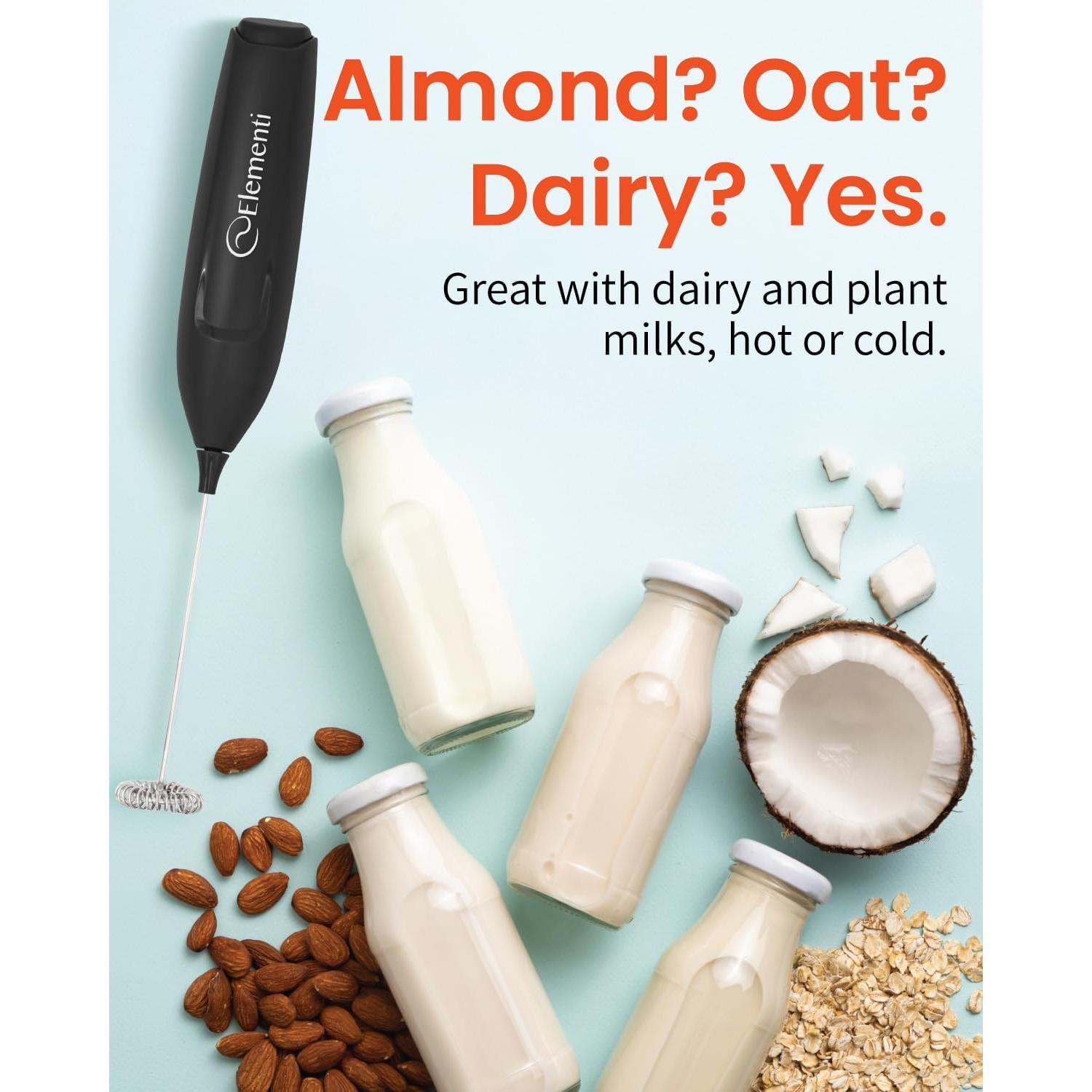 Varita Espumadora de Leche Elementi Rosa Brillante - Batidor Eléctrico