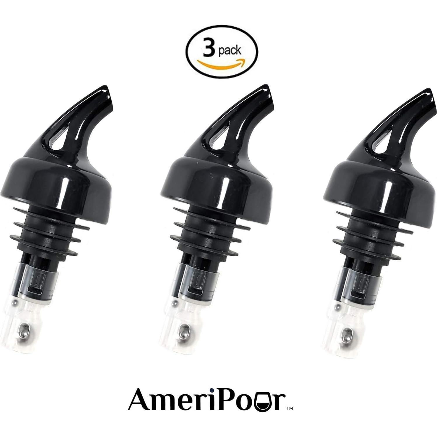 Vertedores Medidos AmeriPour - 3 Pack 45ml Negro