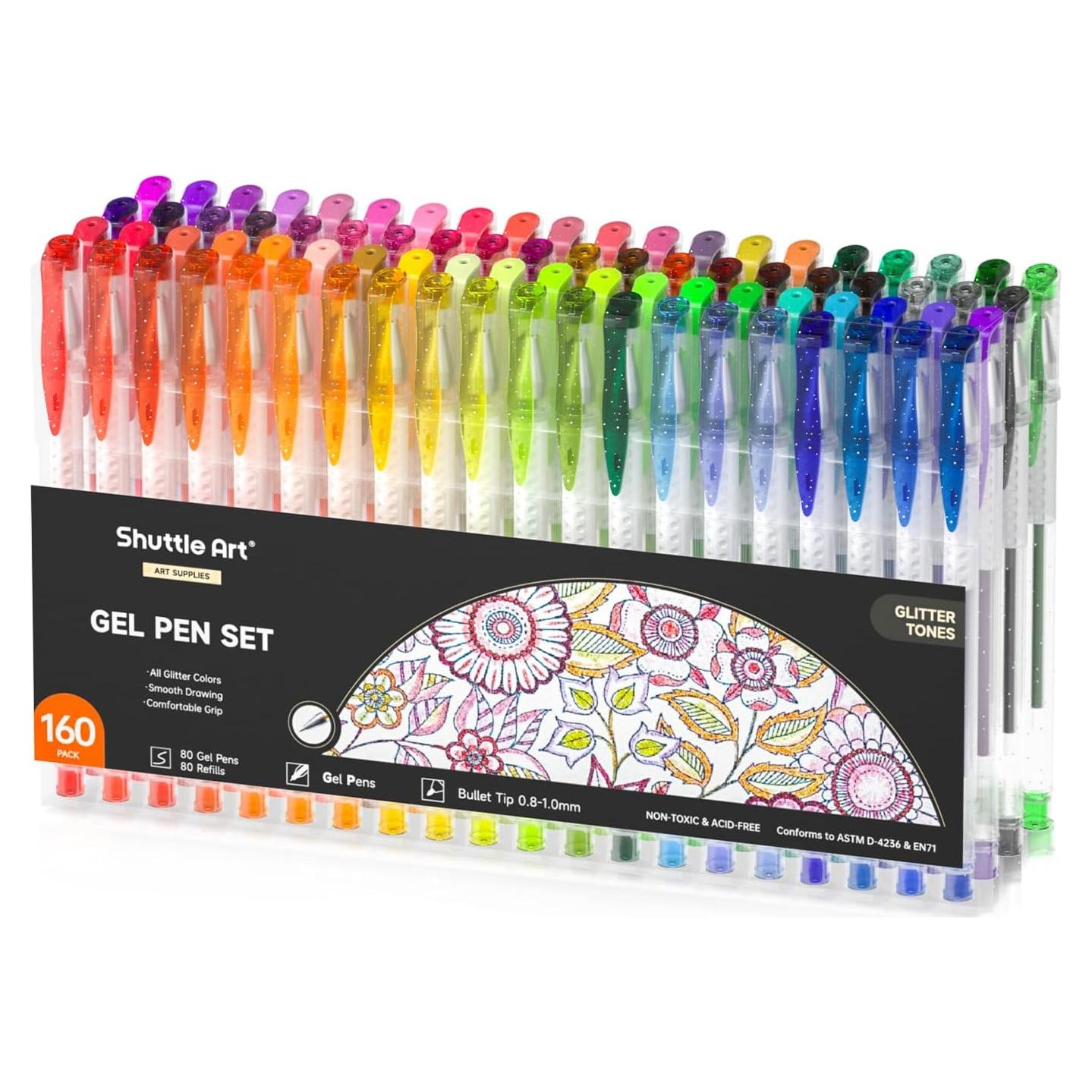 Bolígrafos de Gel Brillante Shuttle Art 160 Colores 0.9mm