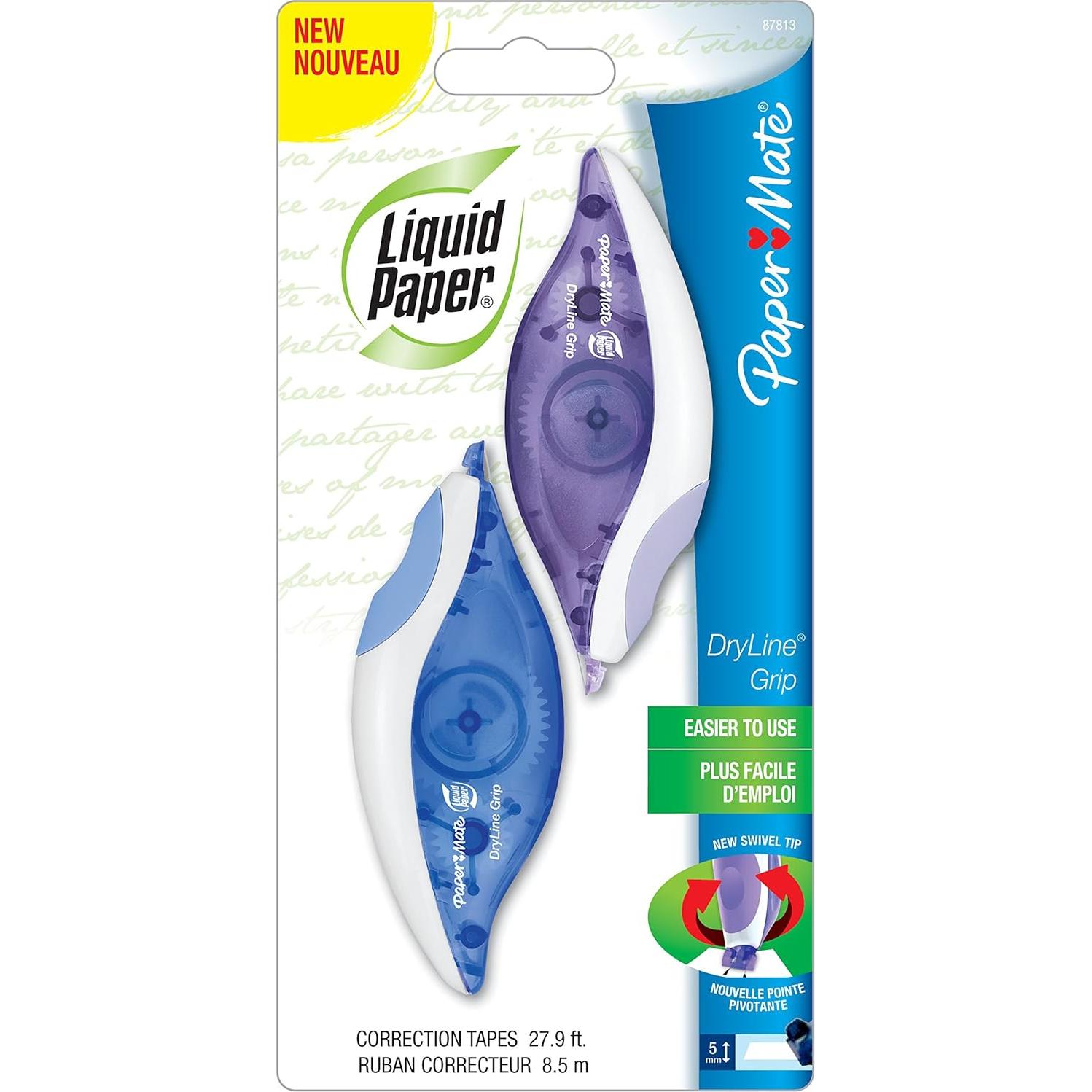 Cinta Correctora Paper Mate 87813, Colores Asortidos, 1 Unidad