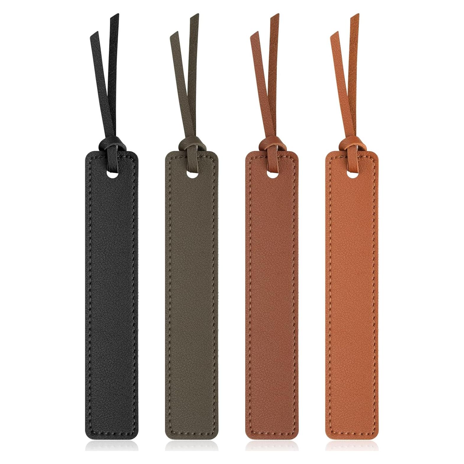 Marcadores de Páginas de Cuero Leezmark 4 Pcs Clásicos