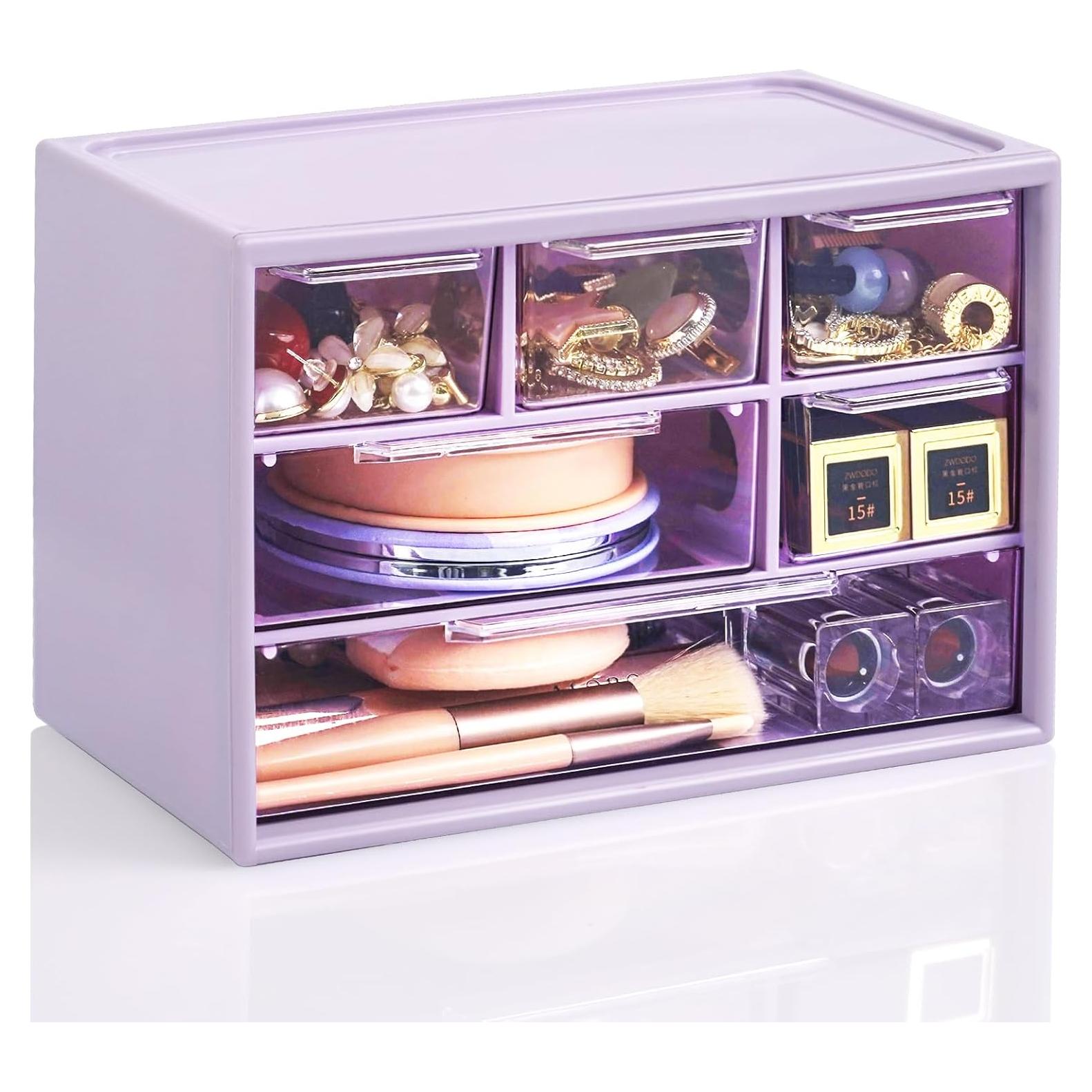 Organizador de Escritorio FODIENS con 6 Cajones Apilables - Púrpura