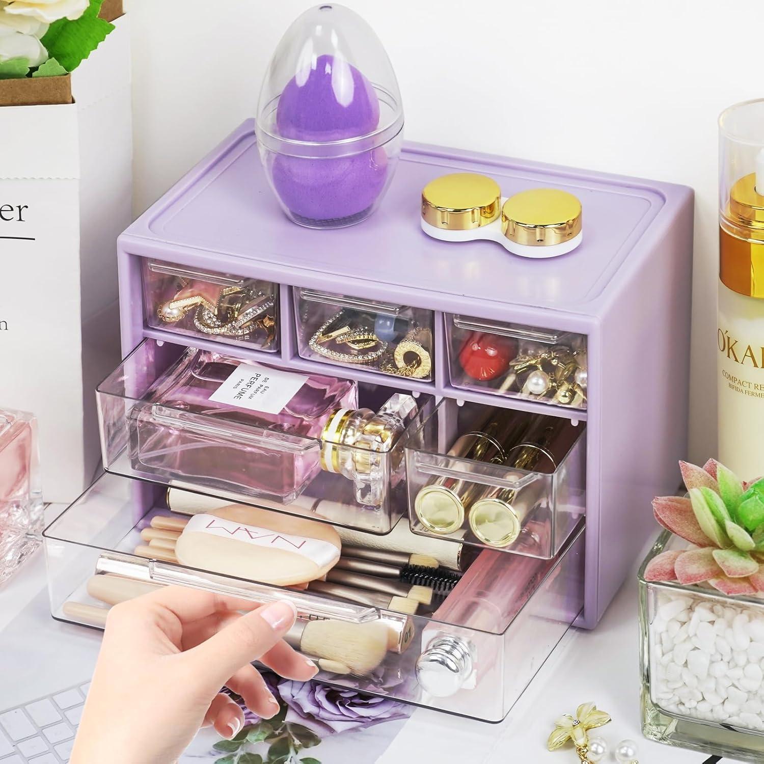 Organizador de Escritorio FODIENS con 6 Cajones Apilables - Púrpura