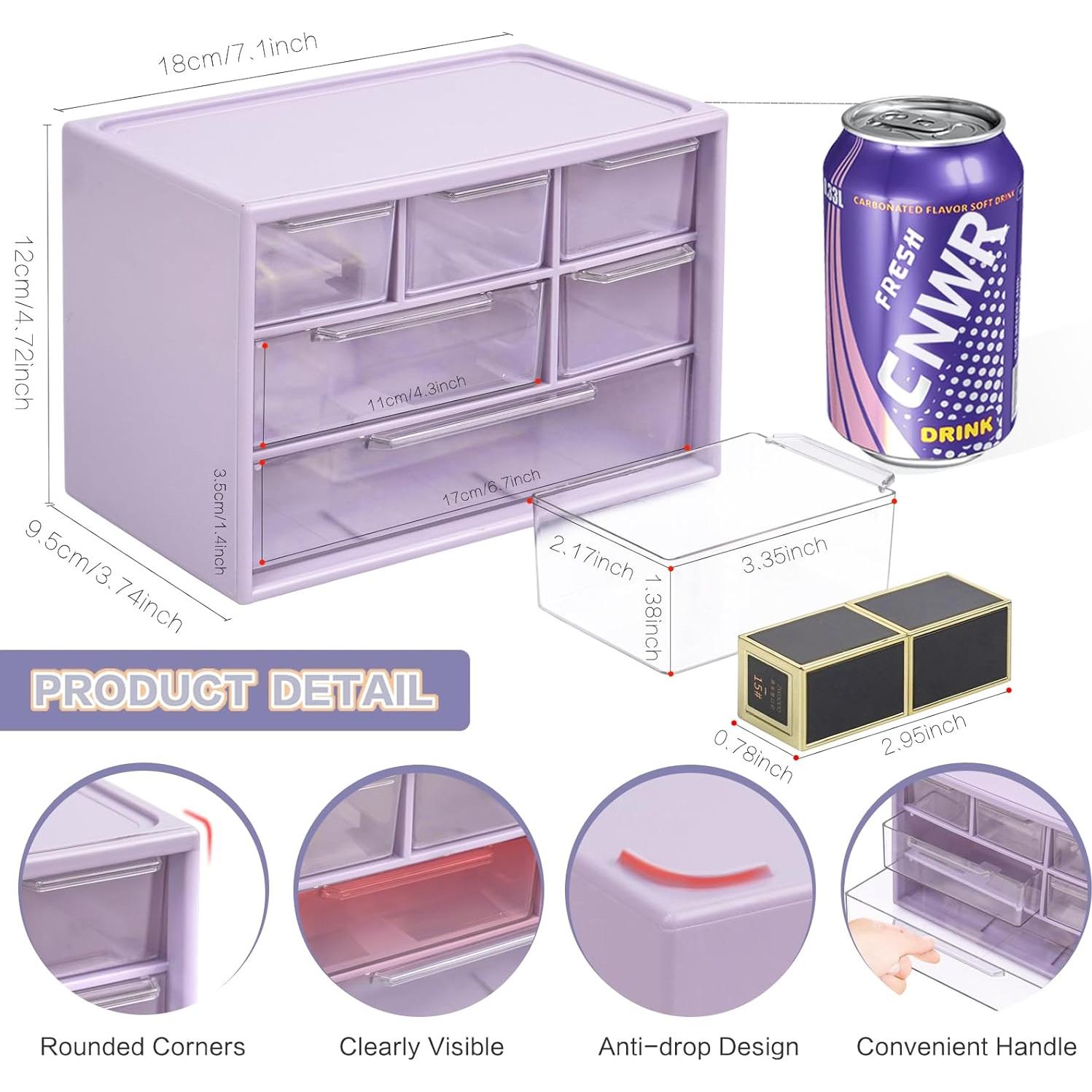 Organizador de Escritorio FODIENS con 6 Cajones Apilables - Púrpura