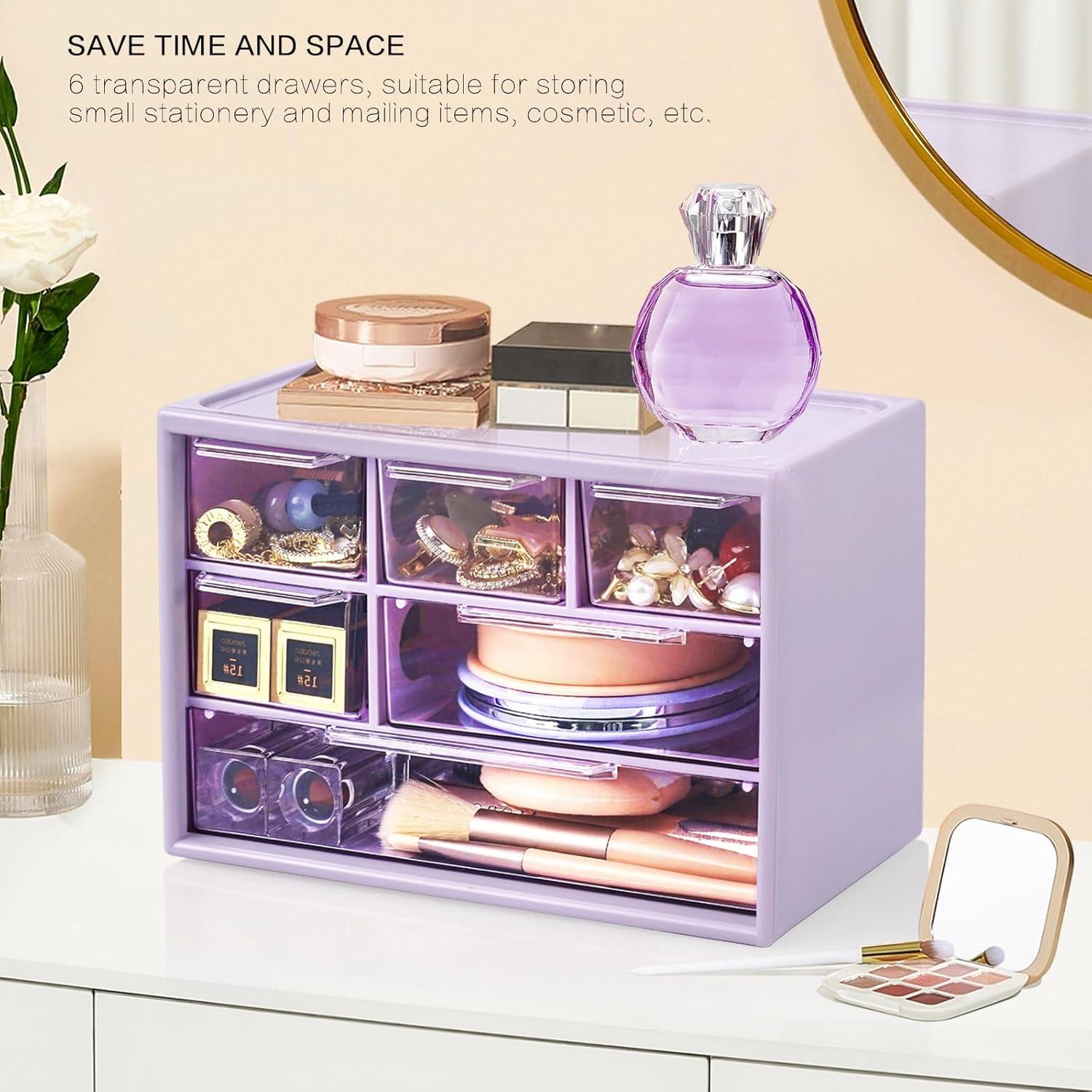 Organizador de Escritorio FODIENS con 6 Cajones Apilables - Púrpura