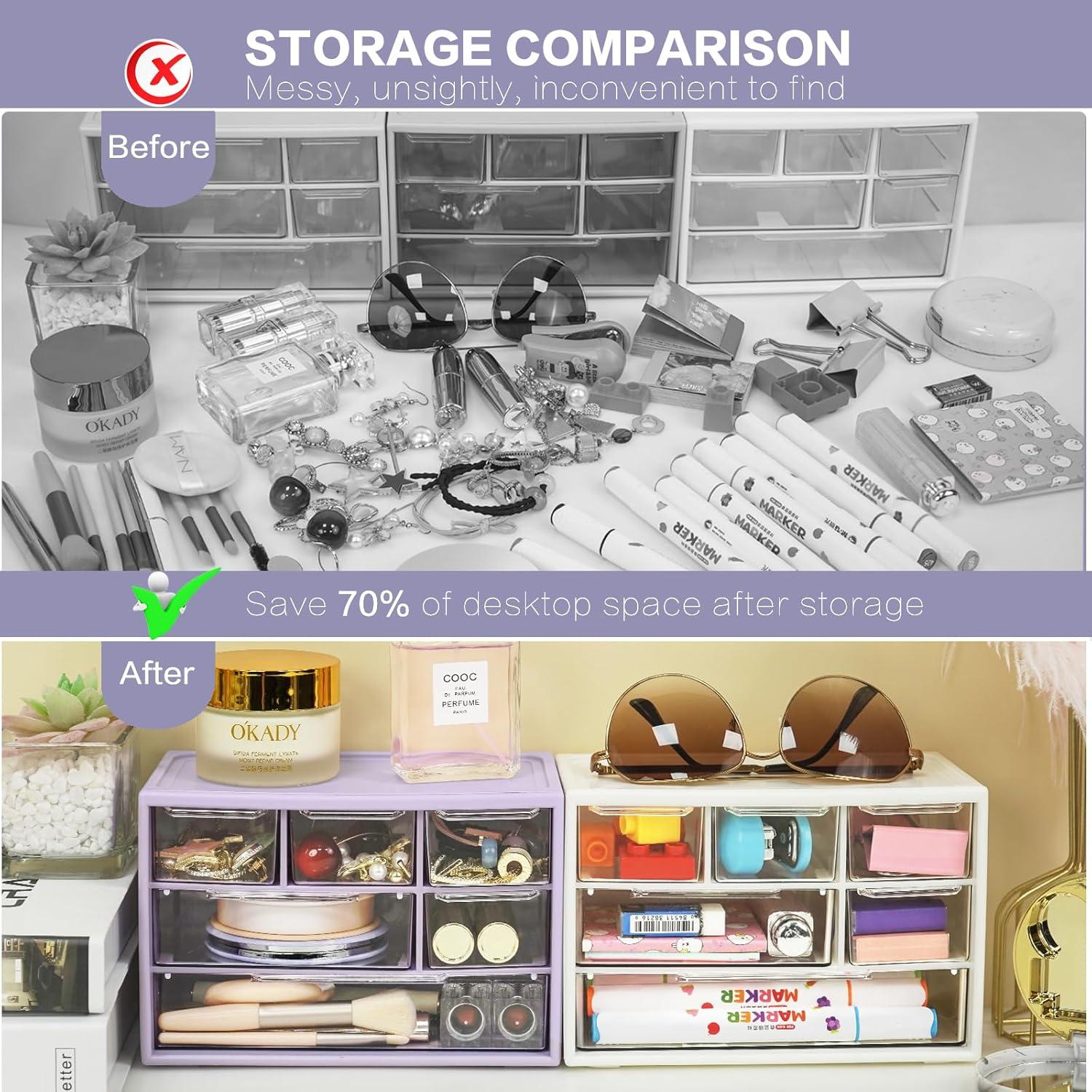 Organizador de Escritorio FODIENS con 6 Cajones Apilables - Púrpura