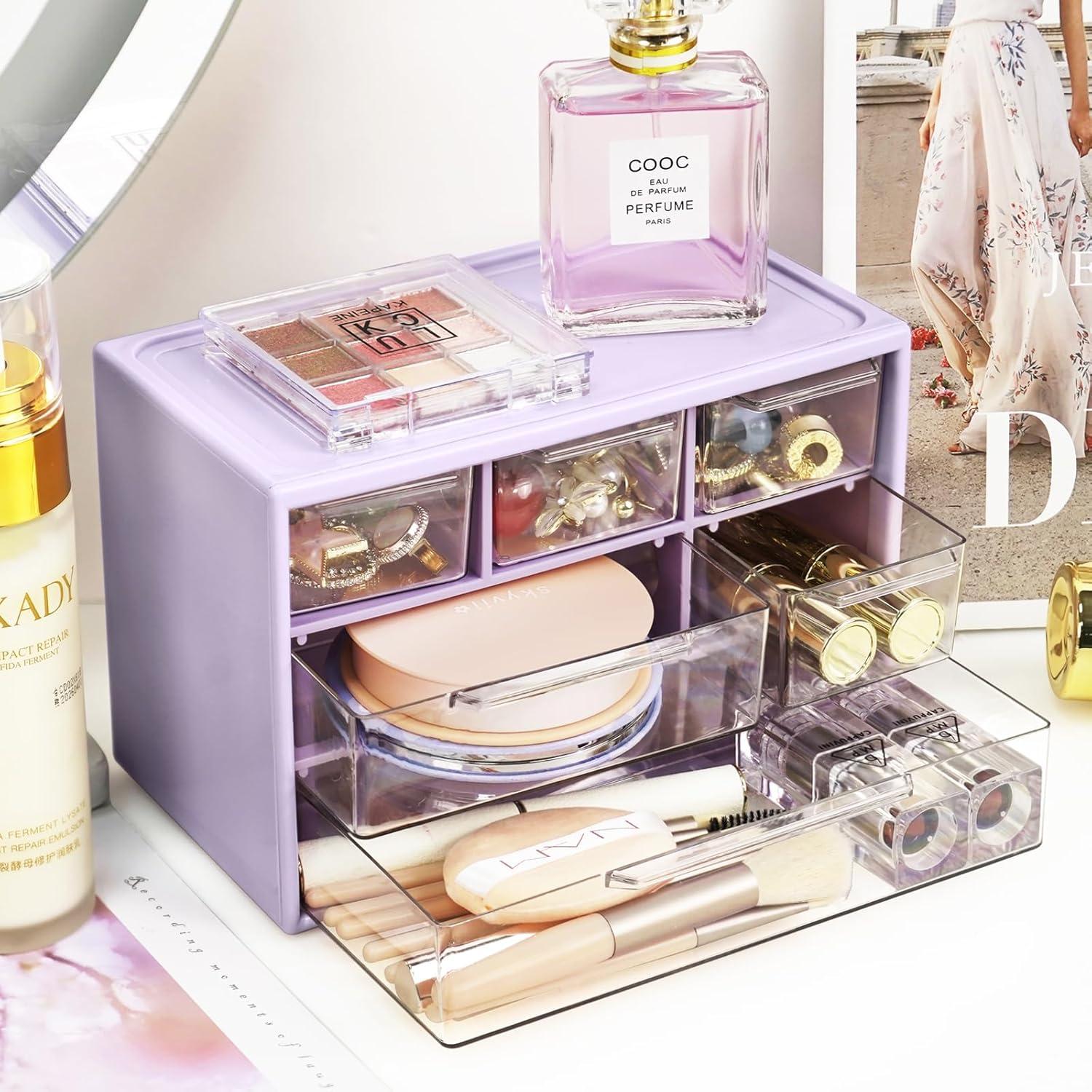 Organizador de Escritorio FODIENS con 6 Cajones Apilables - Púrpura